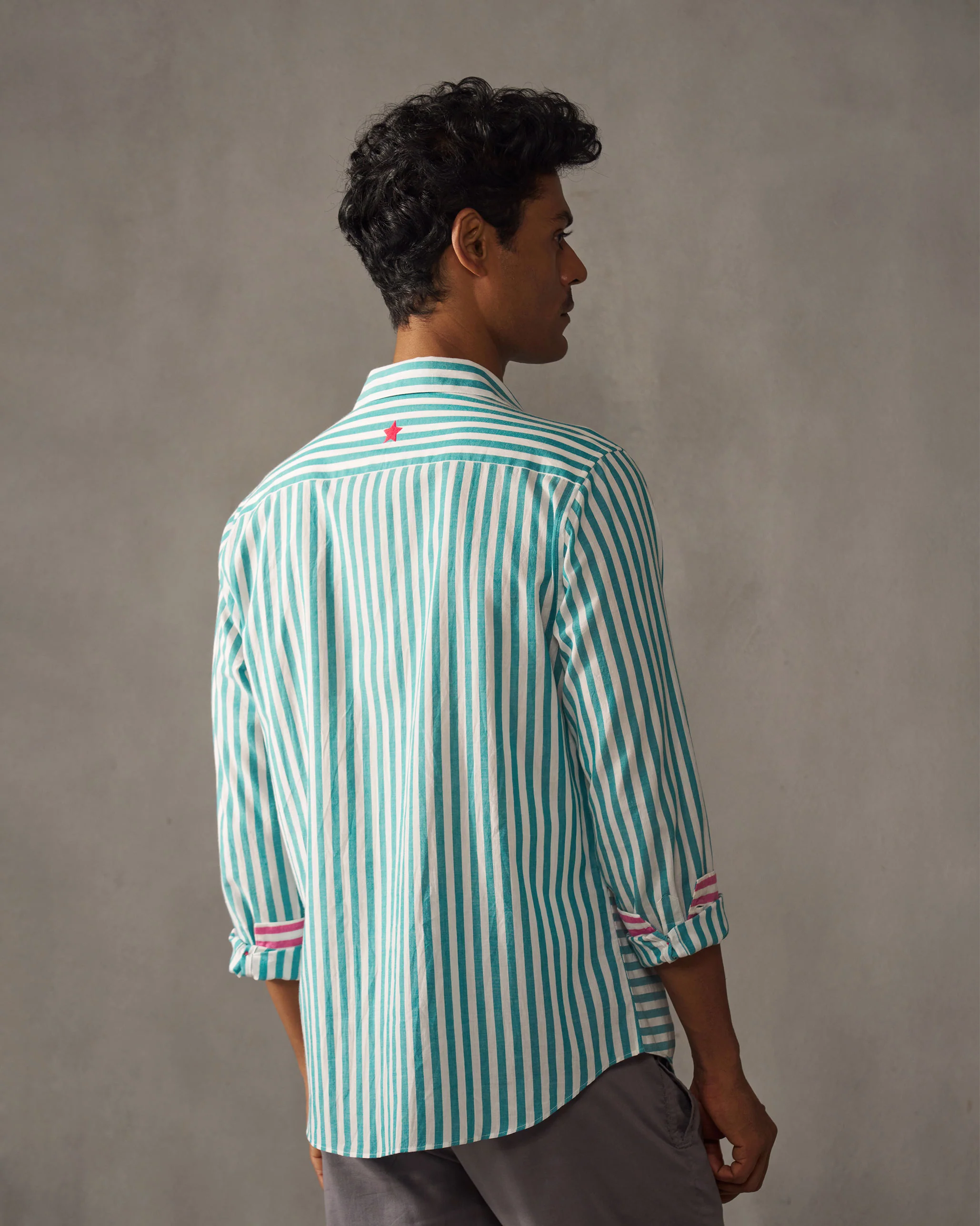 Hunter Shirt - Teal & White Stripes - Image 7