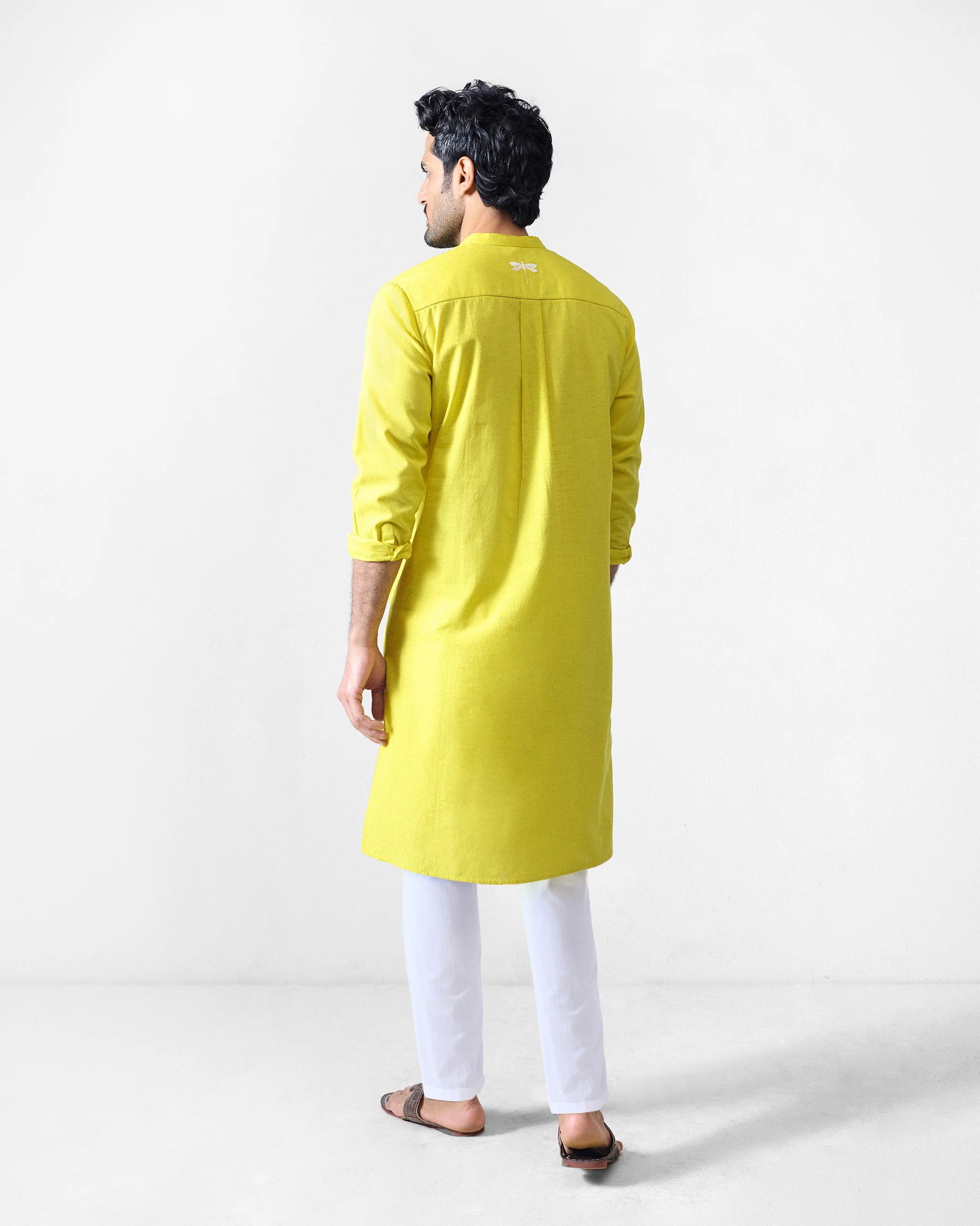 Ibn Kurta - Chartreuse Embroidered - Image 3