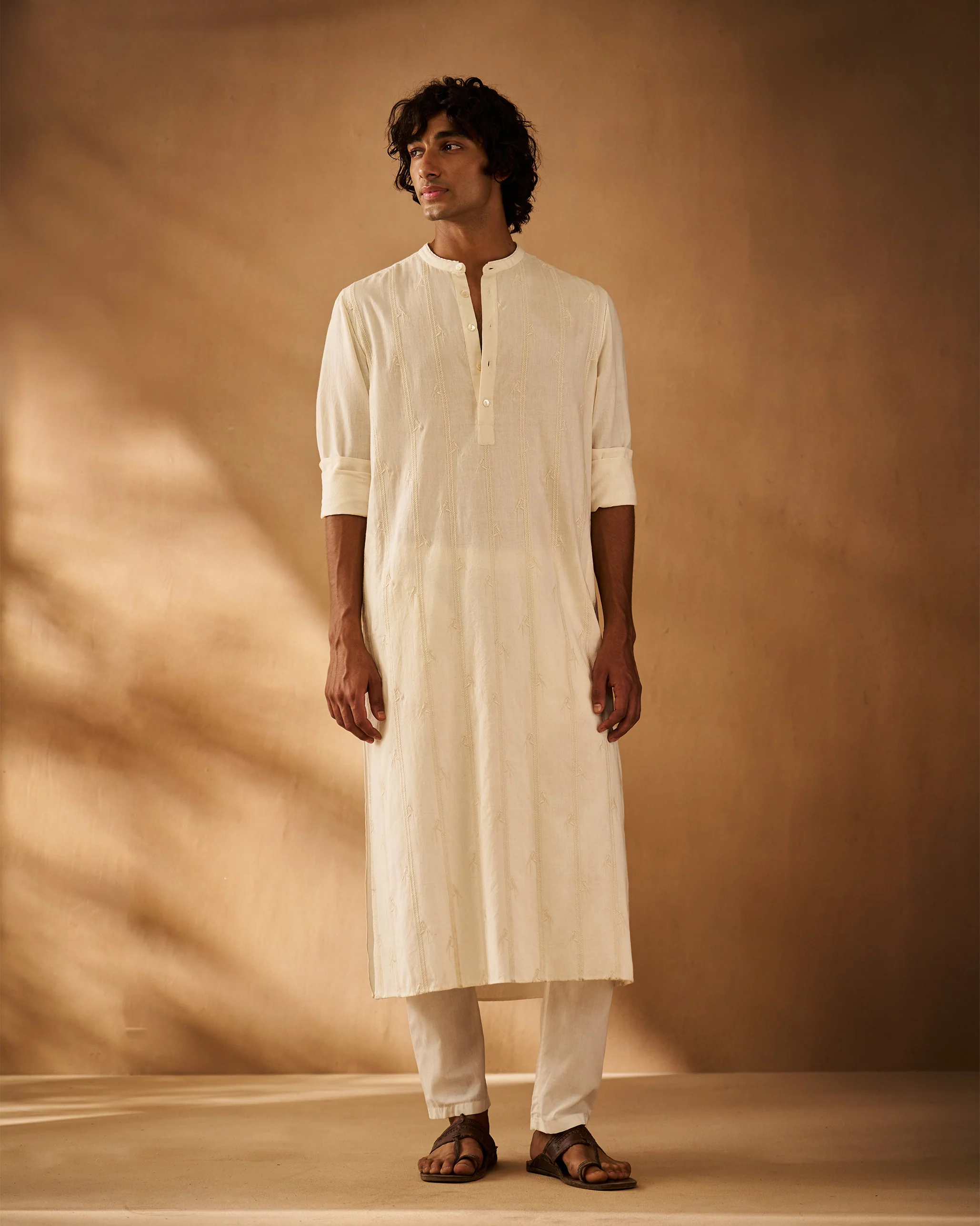 Ibn Kurta - Ivory Embroidered - Image 9
