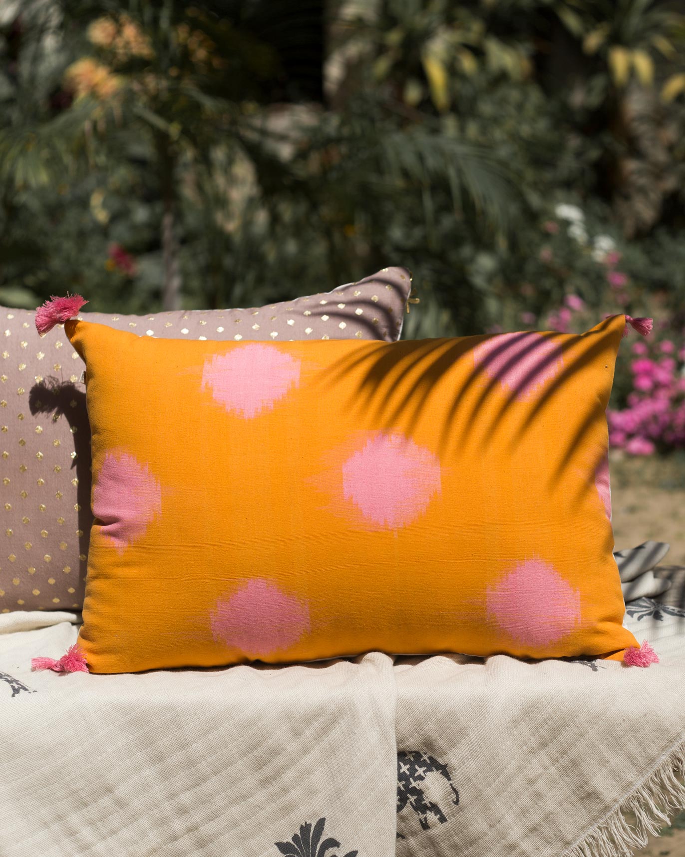 Ikat Dot Lumbar Pillow Cover - Image 2