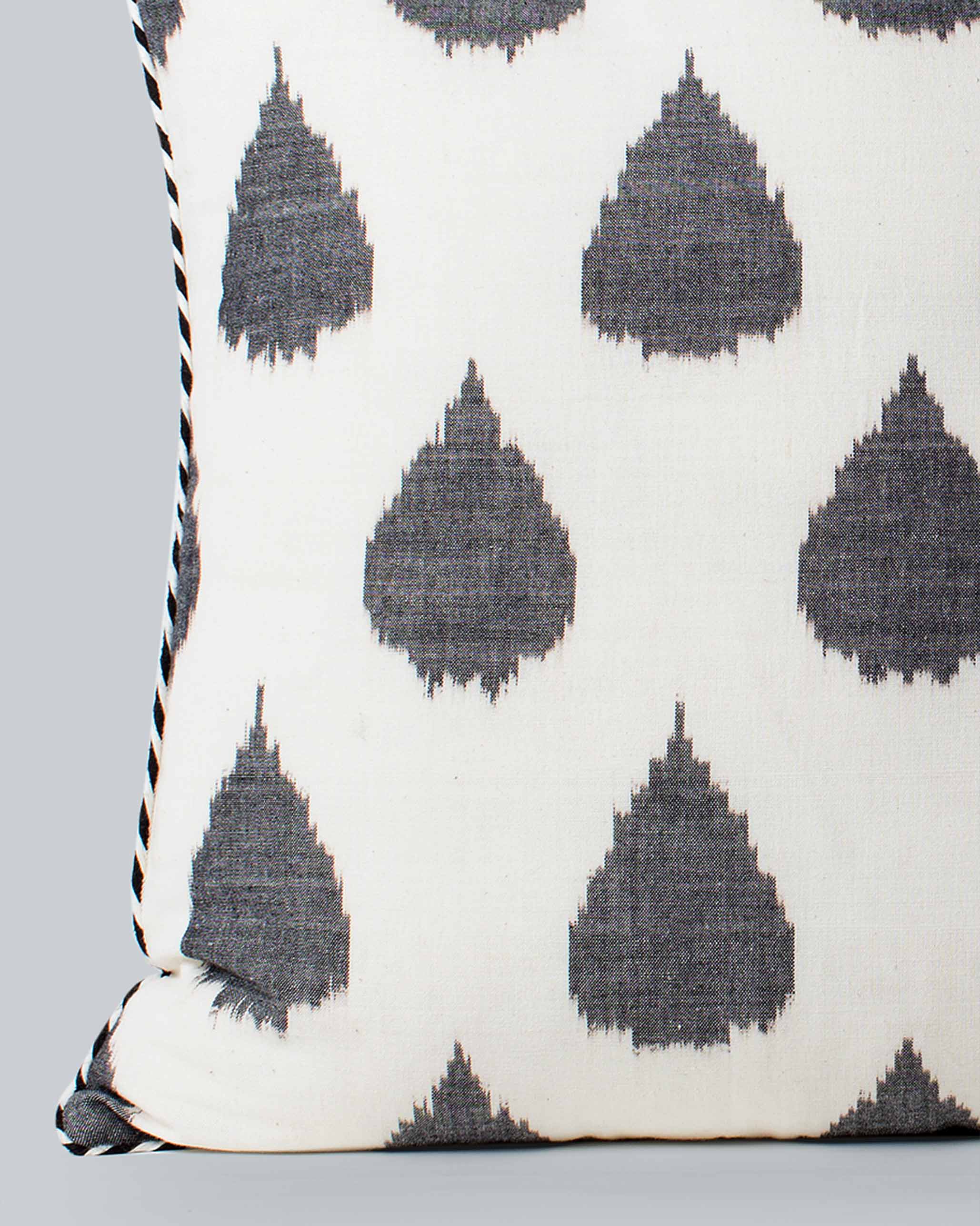 Ikat Tear Drop Cushion Cover - Charcoal - Image 2