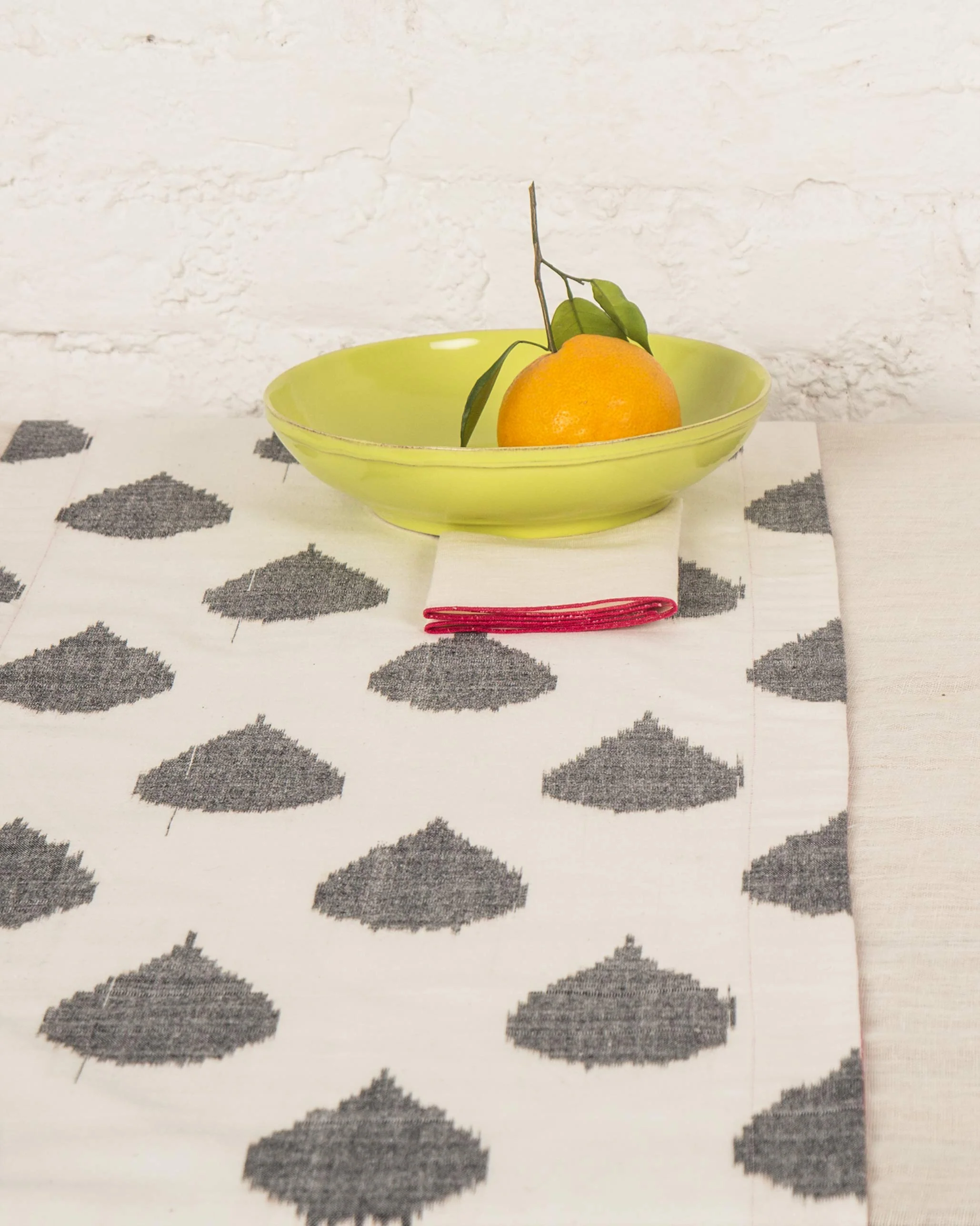 Ikat Tear Drop Table Runner - Charcoal - Image 2