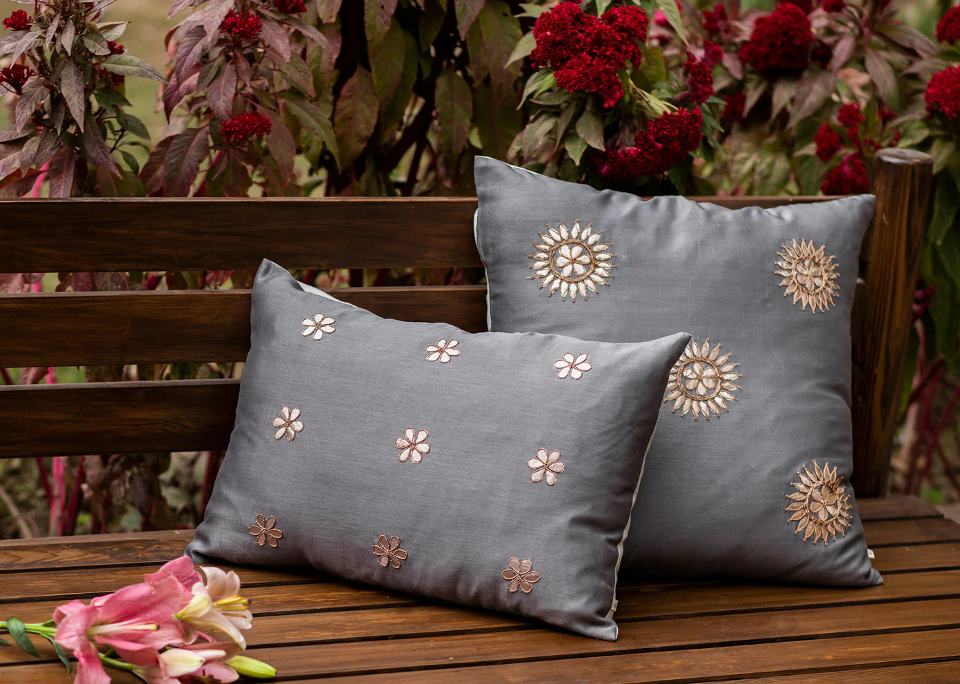 Izar Cushion Cover - Soft Grey - Image 3
