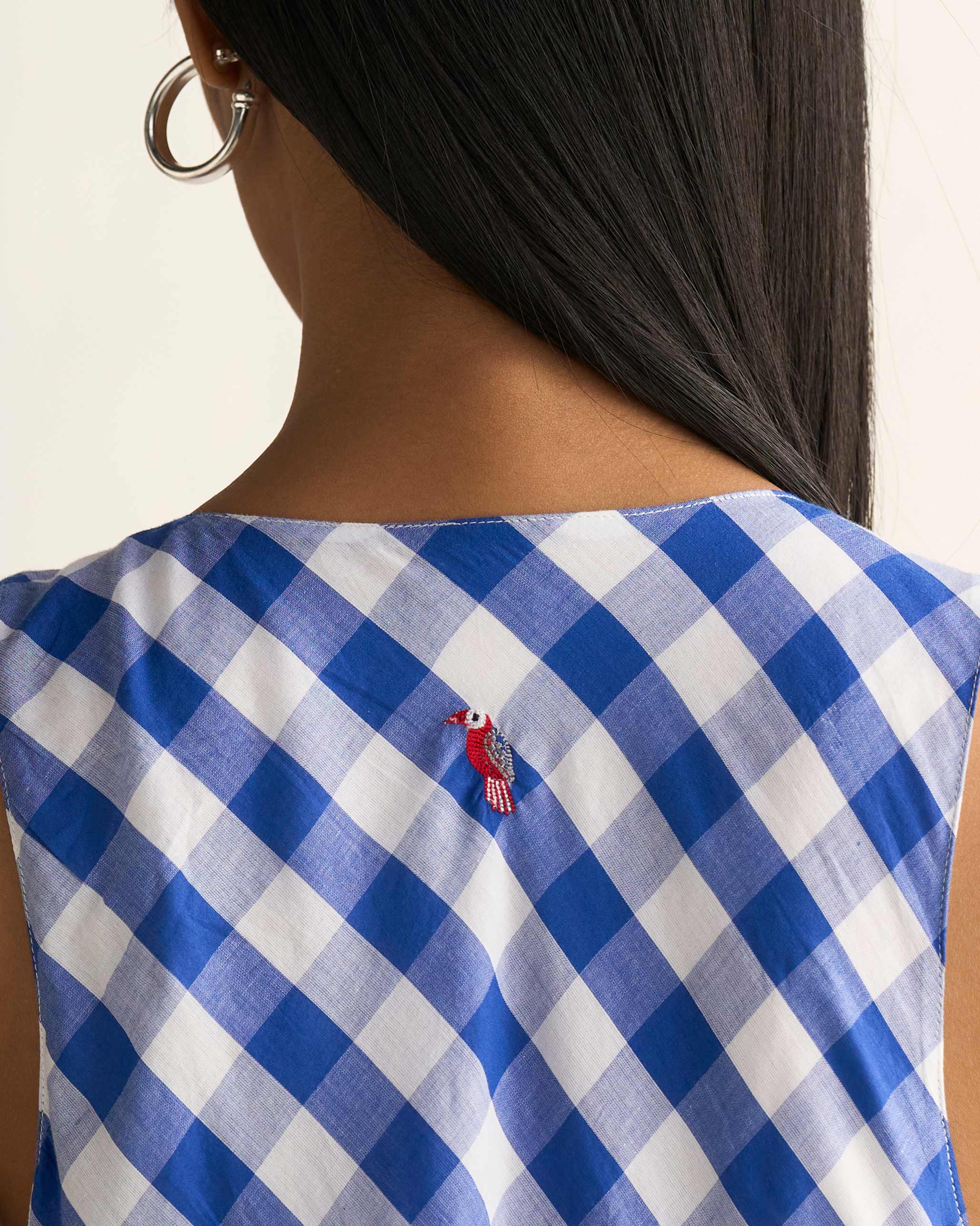 Jambiani Dress - Blue & White - Image 2