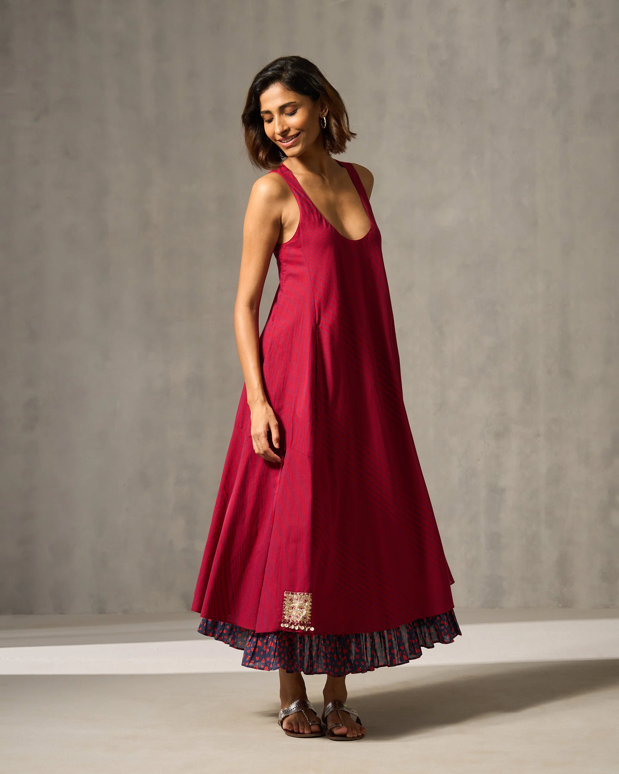 Jambiani Dress - Purple & Red Stripes - Image 2