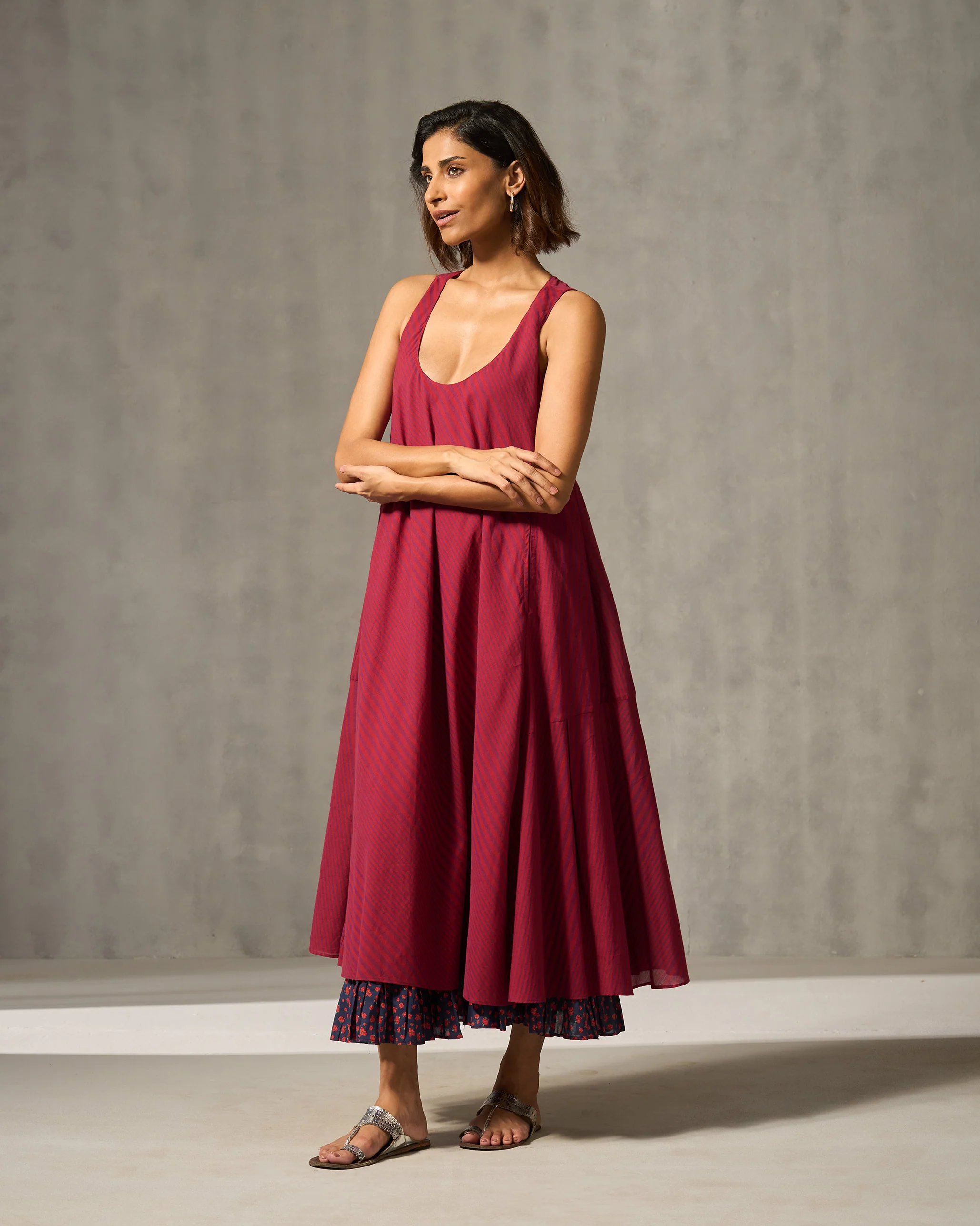 Jambiani Dress - Purple & Red Stripes - Image 6