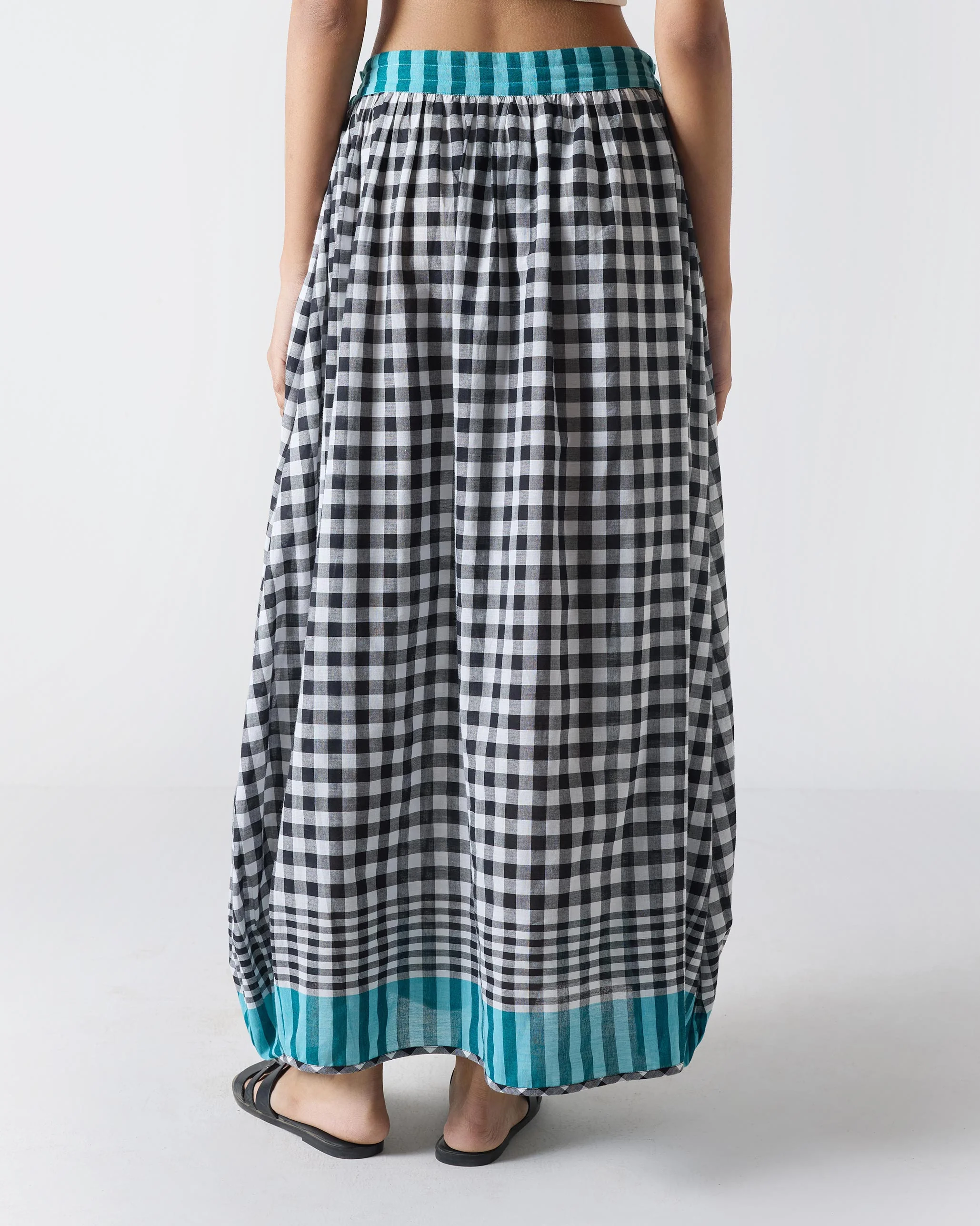 Jambiani Skirt - Black & White Checks - Image 3