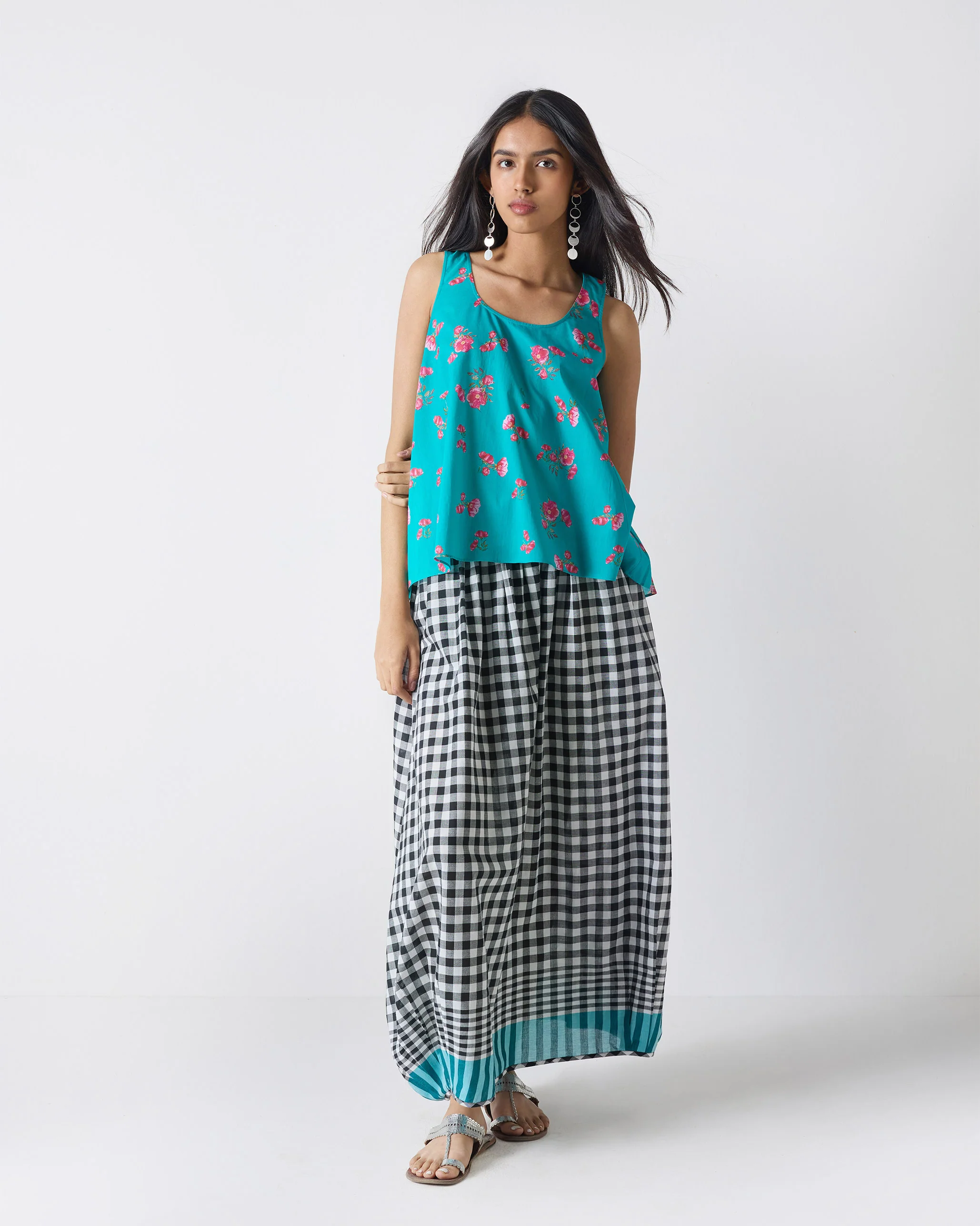 Jambiani Skirt - Black & White Checks - Image 6