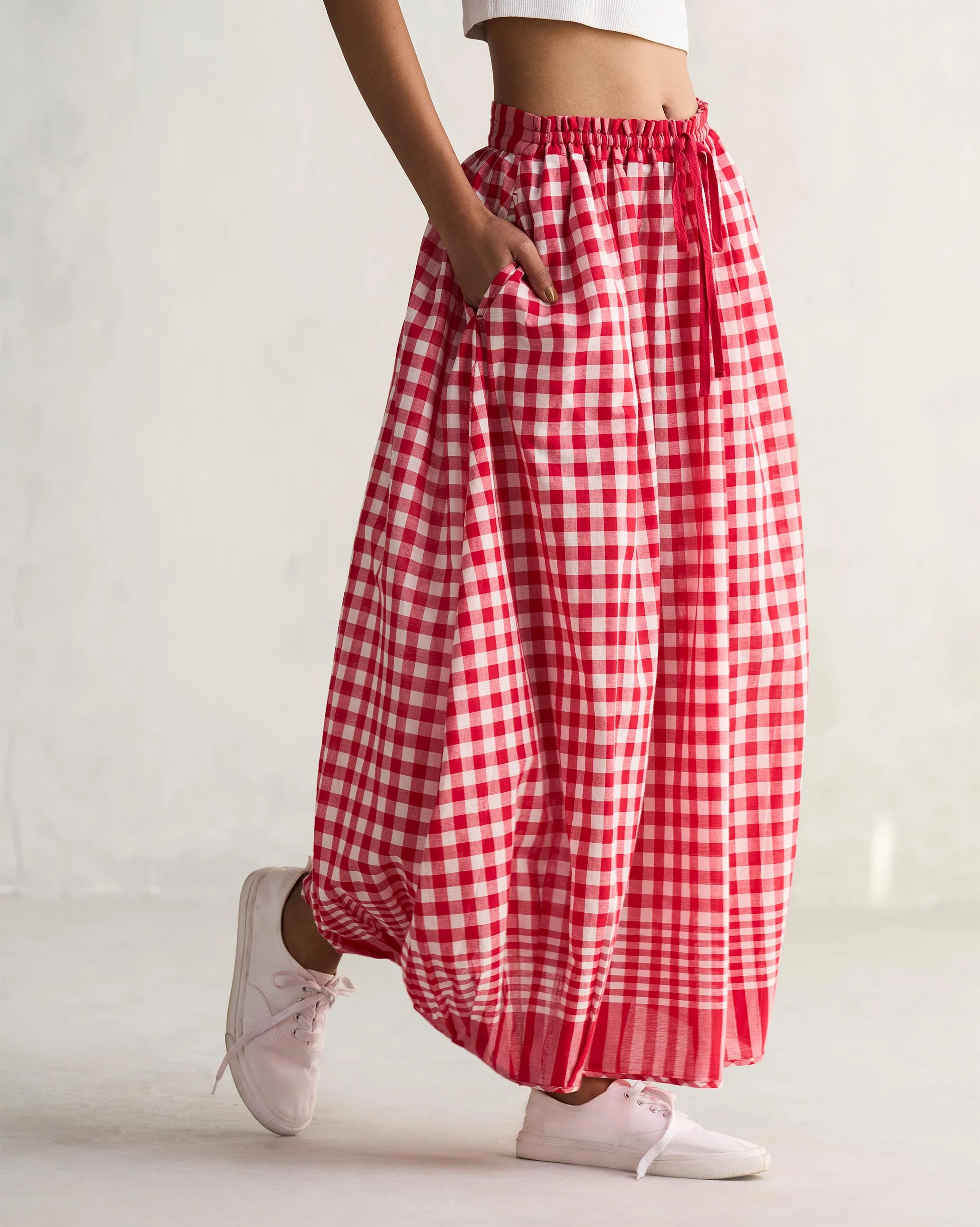 Jambiani Skirt - Red & White - Image 3