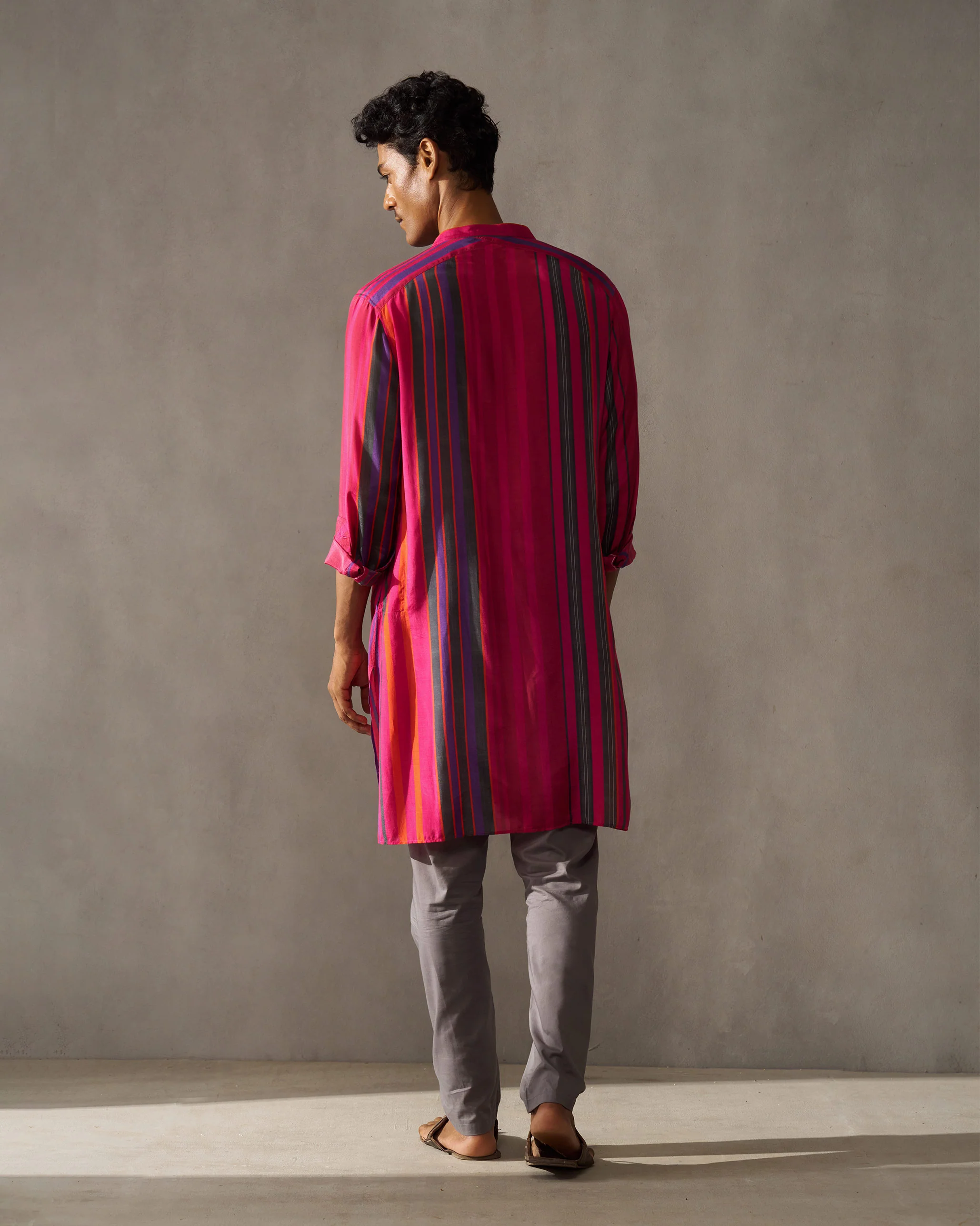 Jashn Kurta - Red & Blue Stripes - Image 5