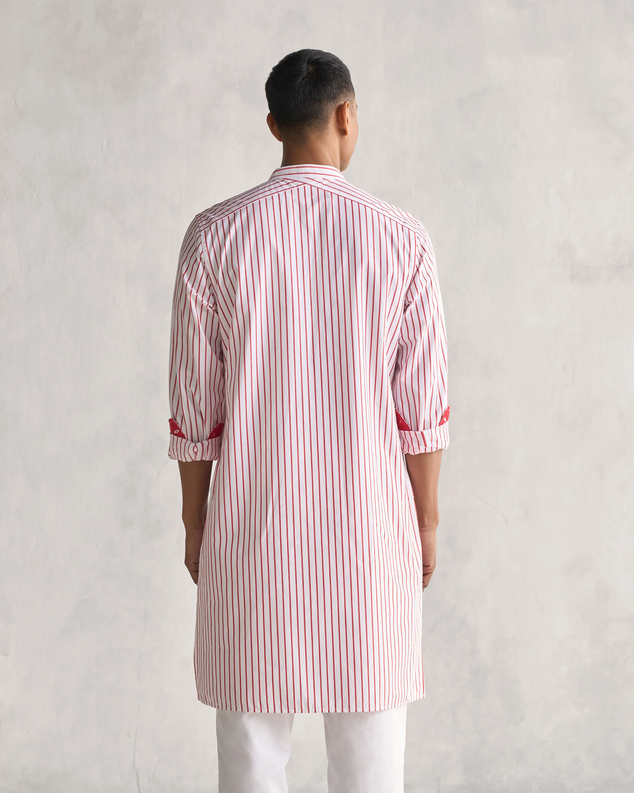 Jashn Kurta - Red & White - Image 6