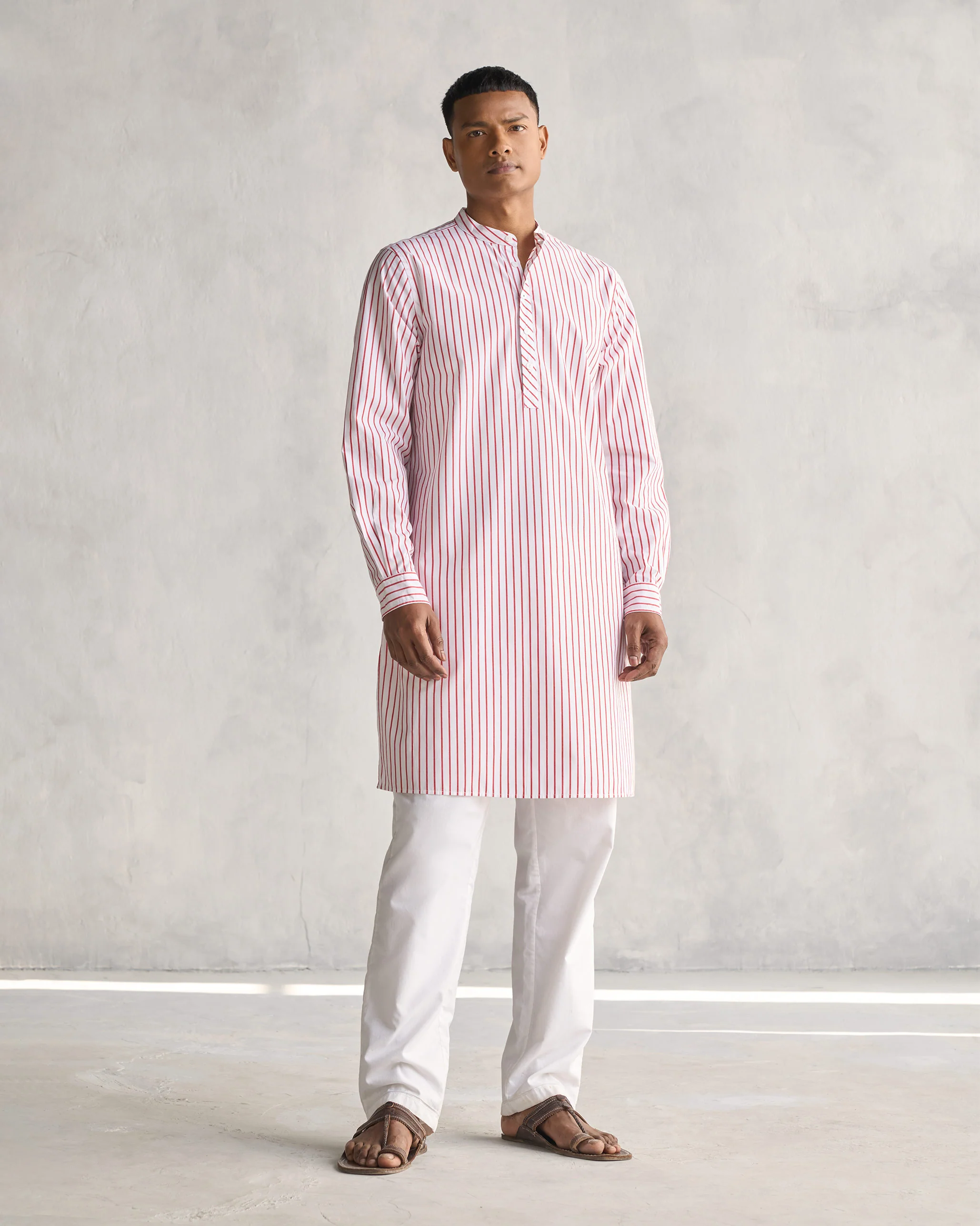 Jashn Kurta - Red & White - Image 7