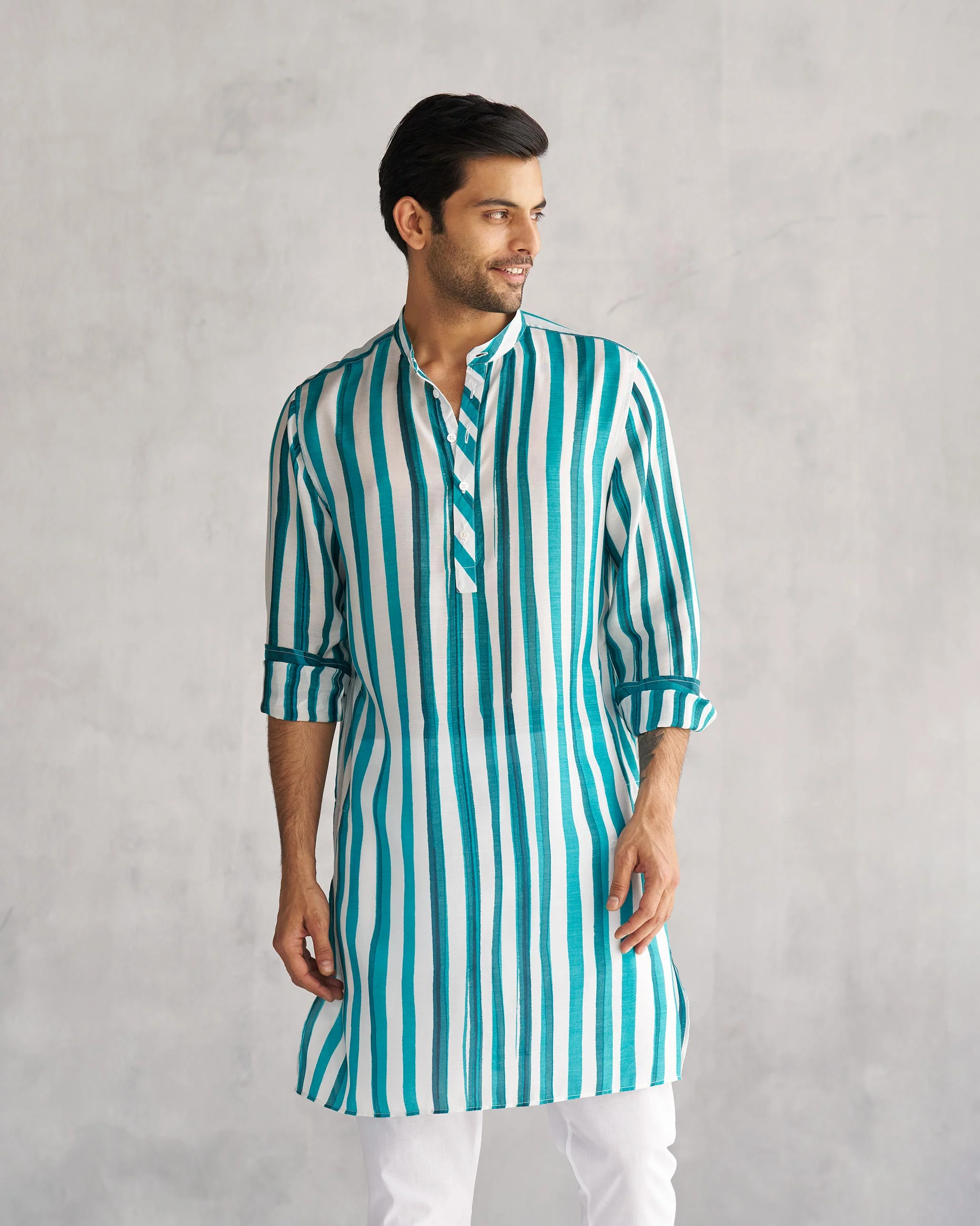 Jashn Kurta - Teal & White Tssxnb - Image 6