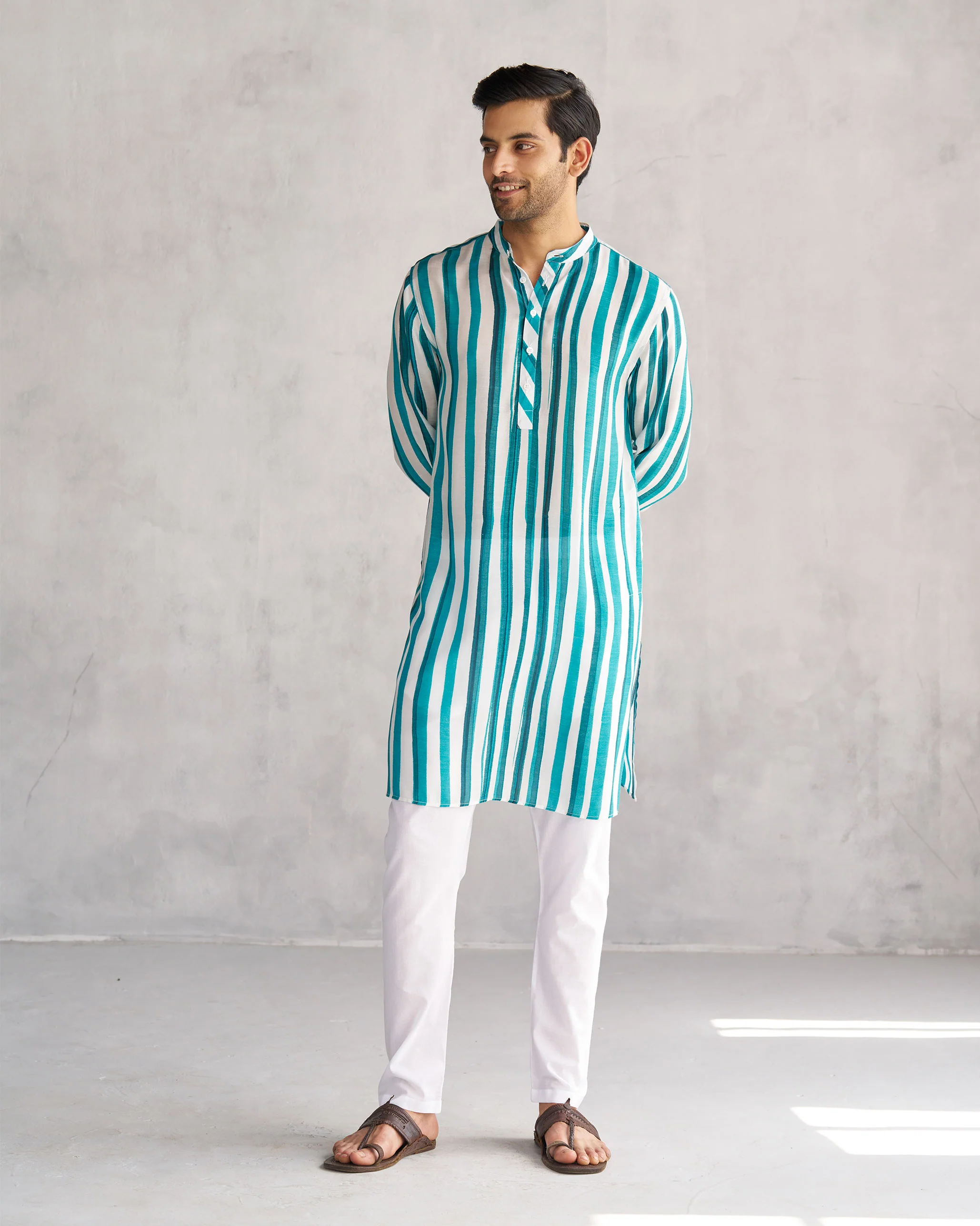 Jashn Kurta - Teal & White Tssxnb - Image 7