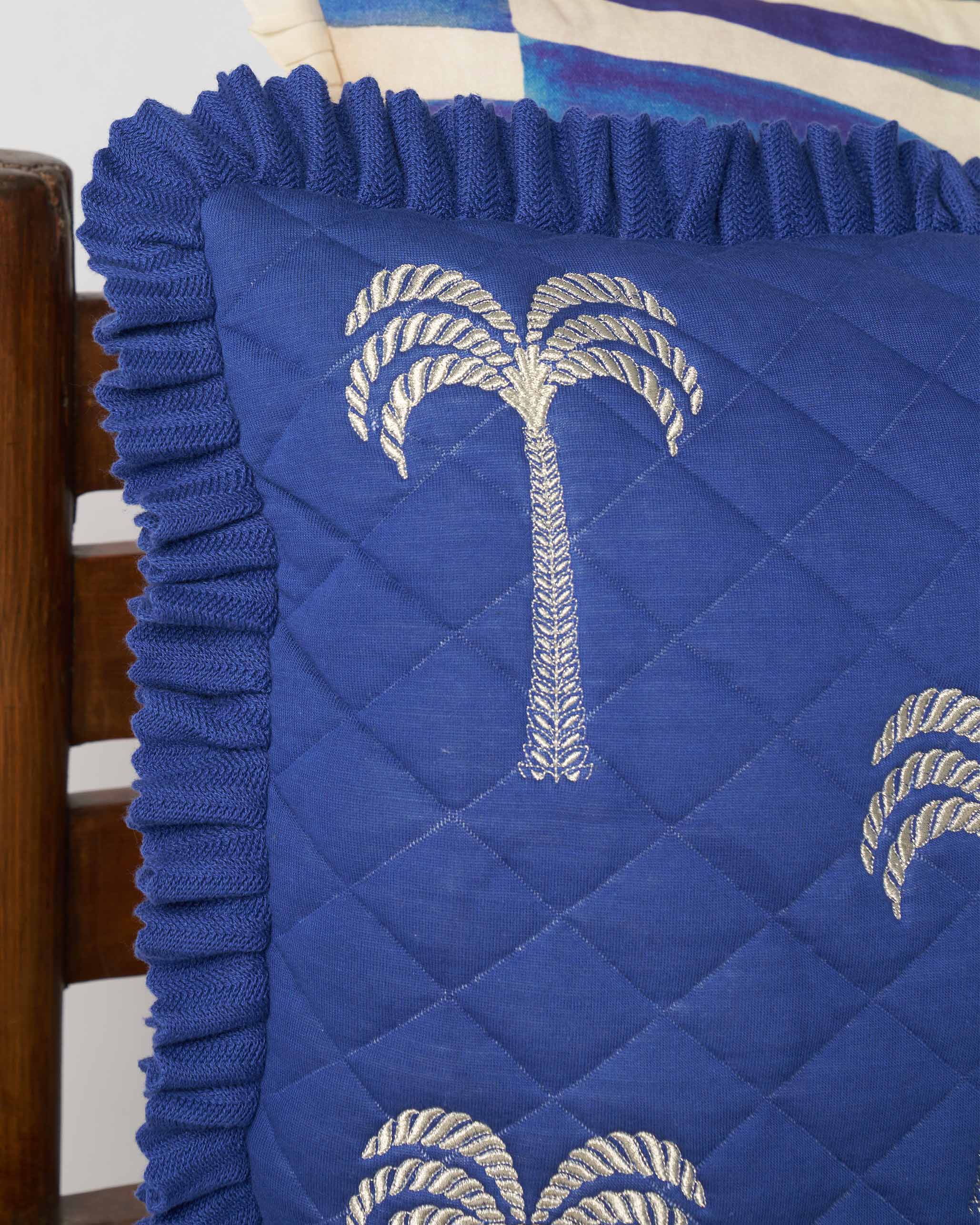 Jewelled Palm cushion cover - Blue - Image 2