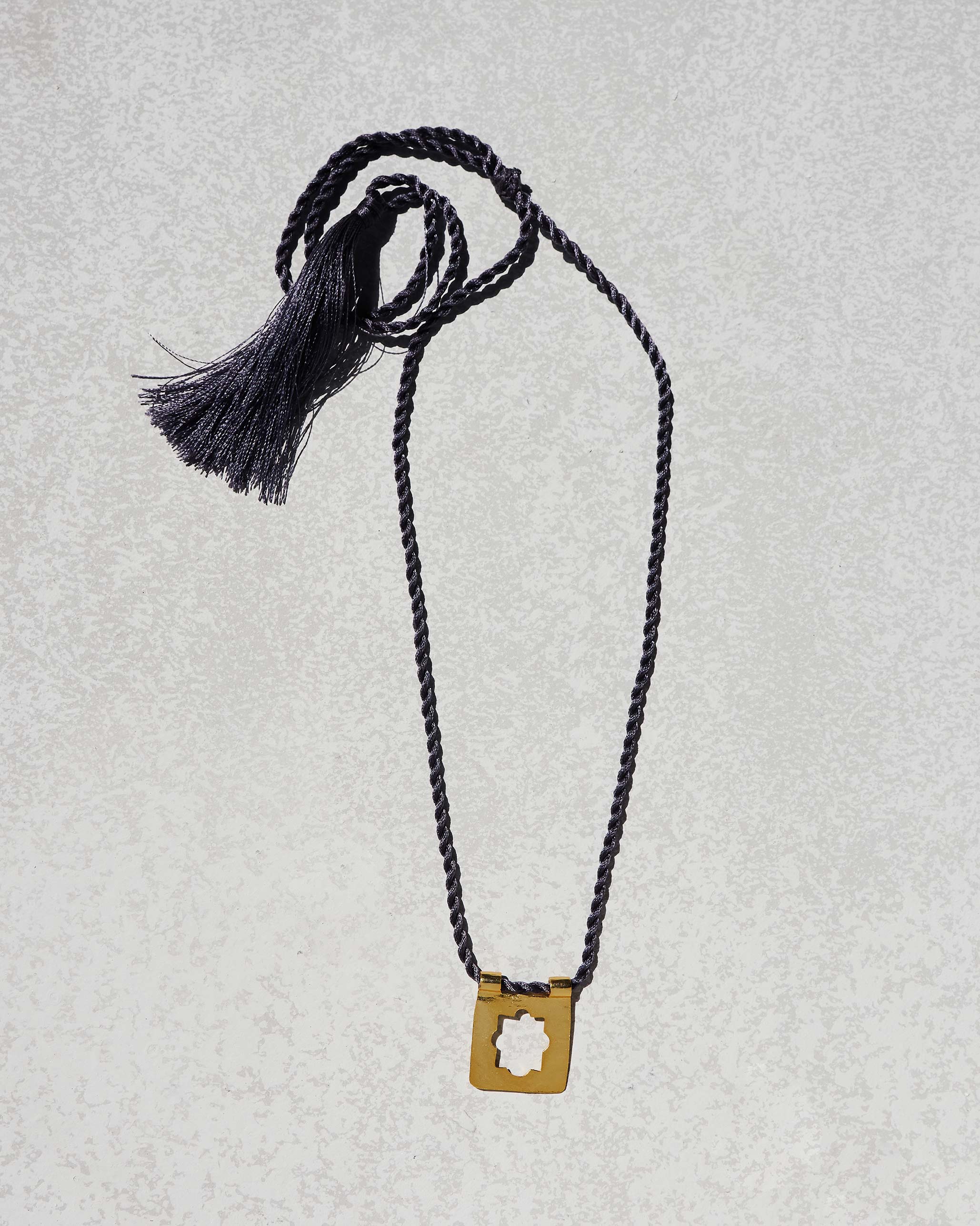 Jharoka Necklace - Gold & Charcoal - Image 2