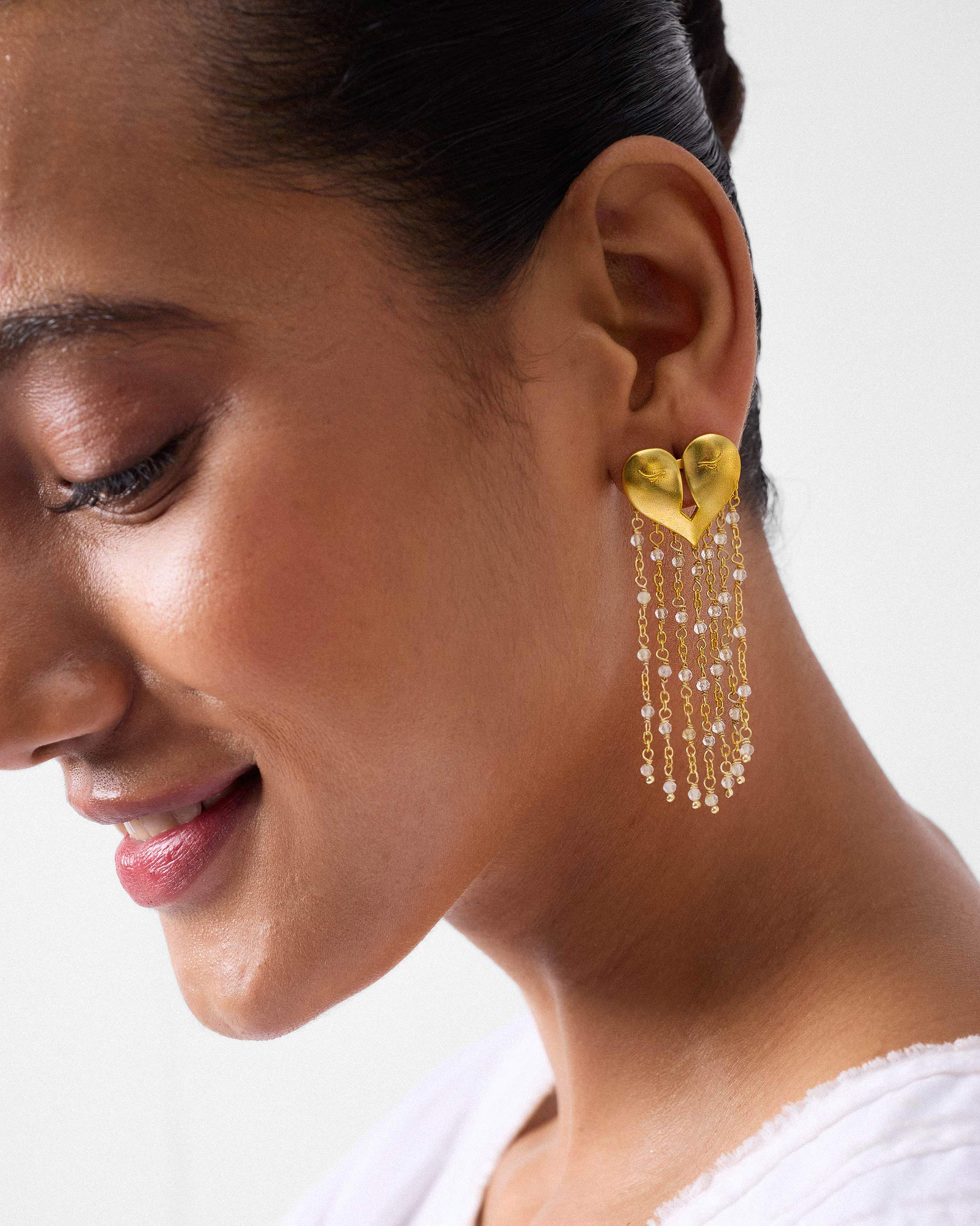 Jhilmil Dil Earrings - Gold - Image 2