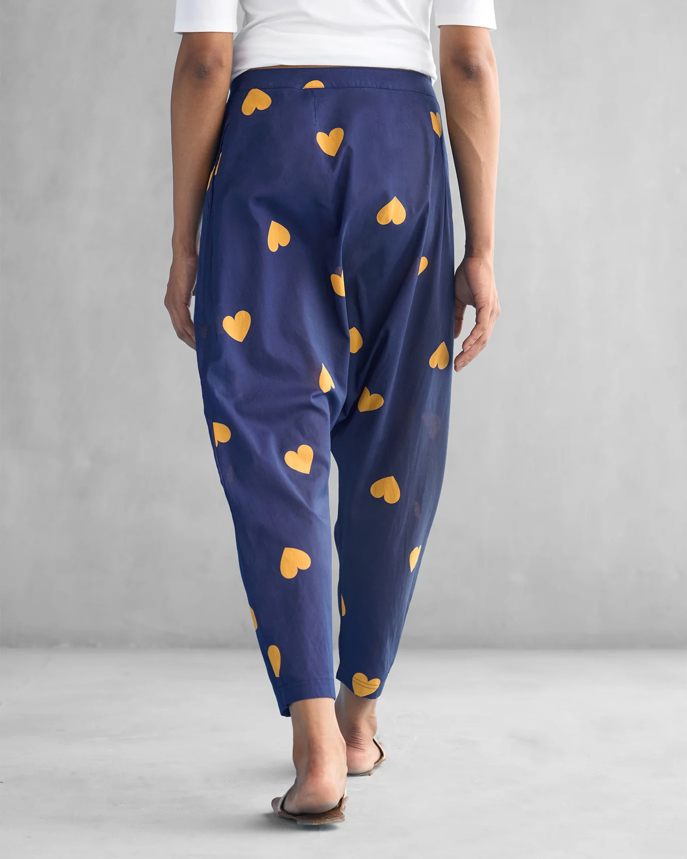 Jinan Slouchy Pants - Navy & Ochre - Image 3