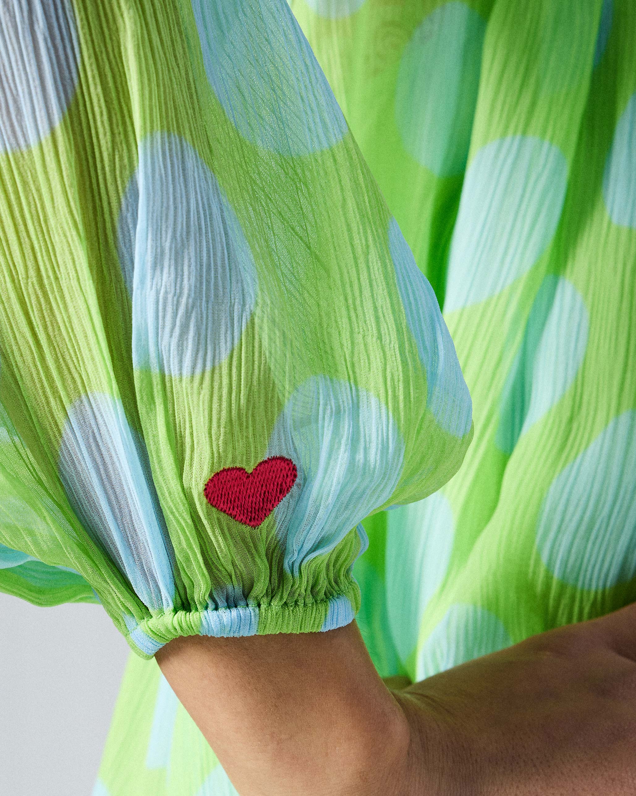 Jora Top with Slip - Green & Blue Printed - Image 6