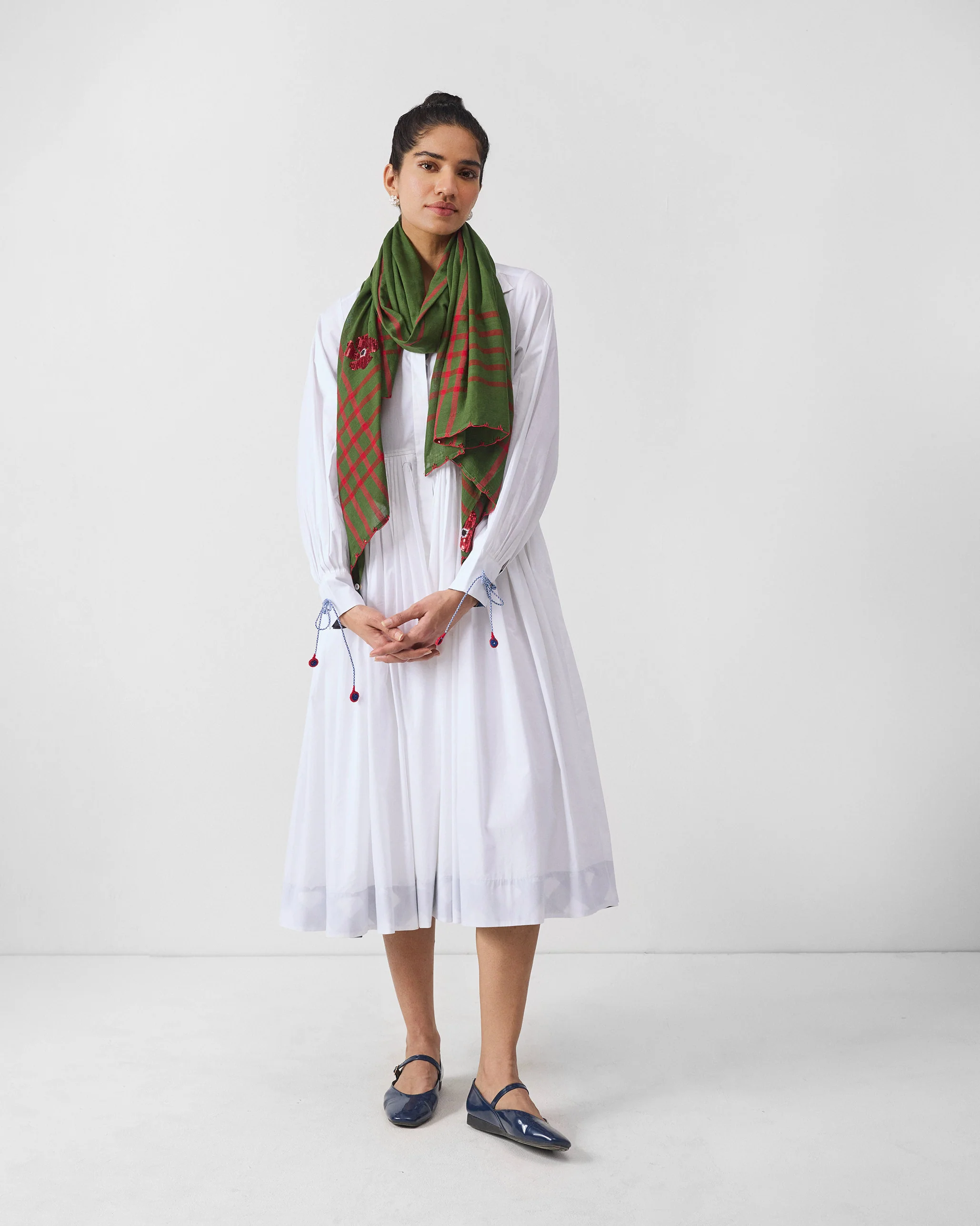 Journey Scarf - Olive & Red - Image 4