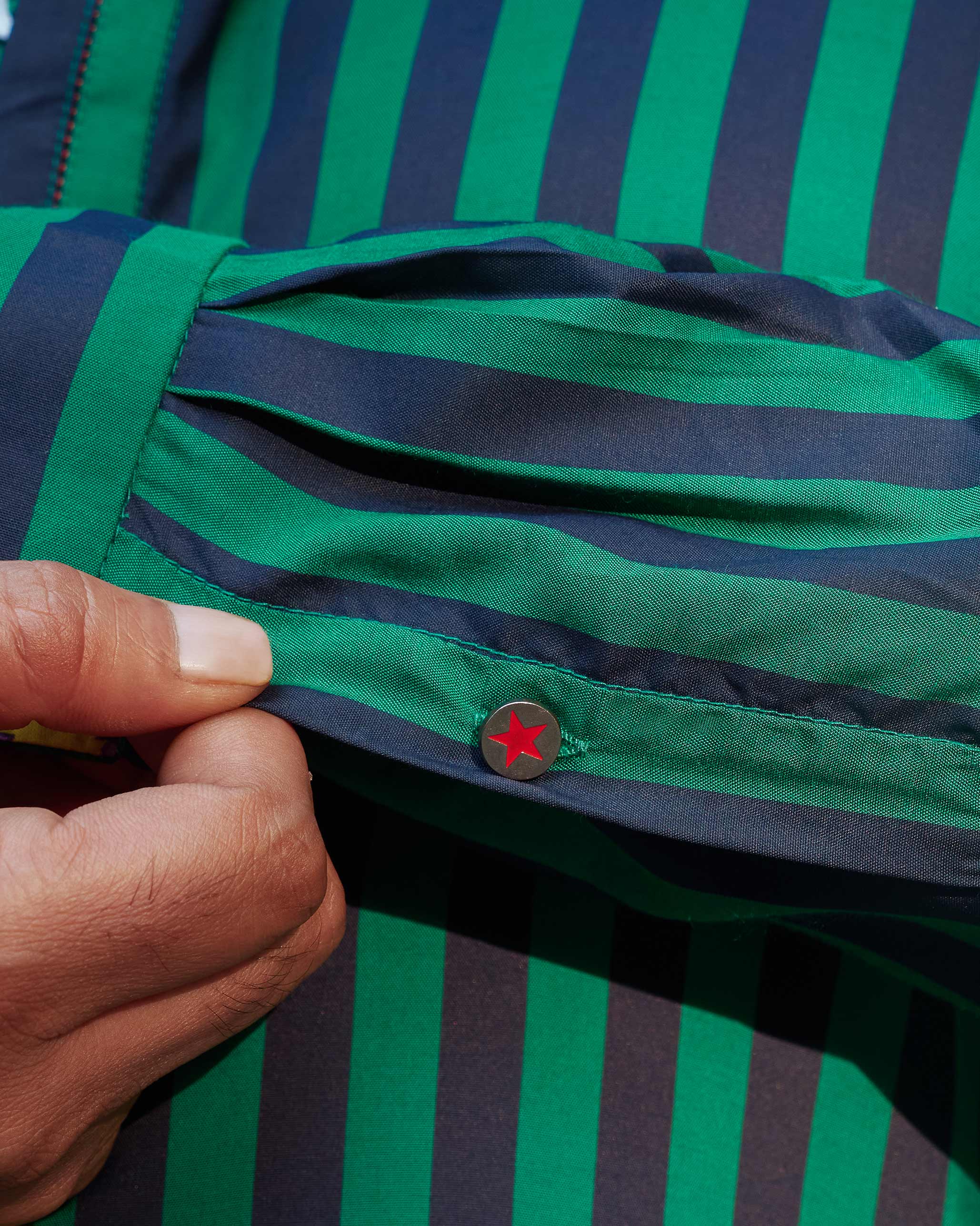 Gala Kurta – Green & Navy Printed - Image 4
