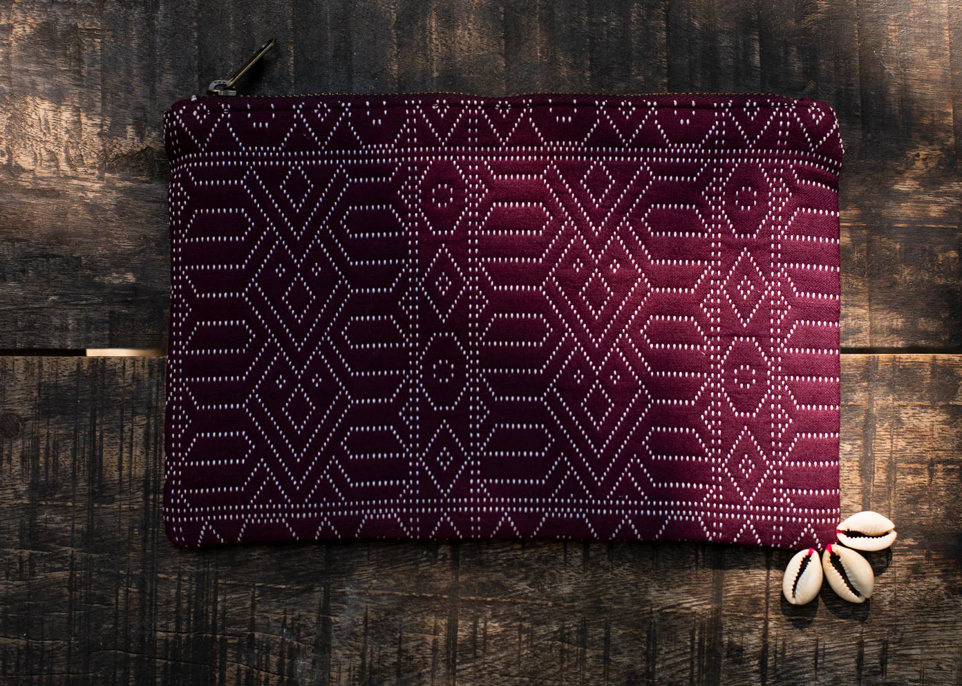 Jumbo Jacquard Pouch - Purple - Image 3
