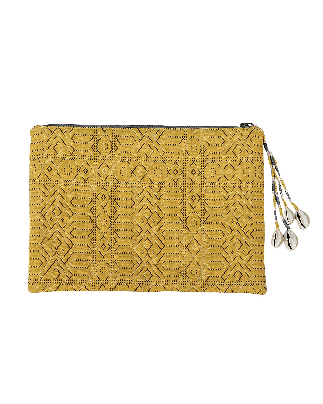 Jumbo Jacquard Pouch - Yellow - Image 5