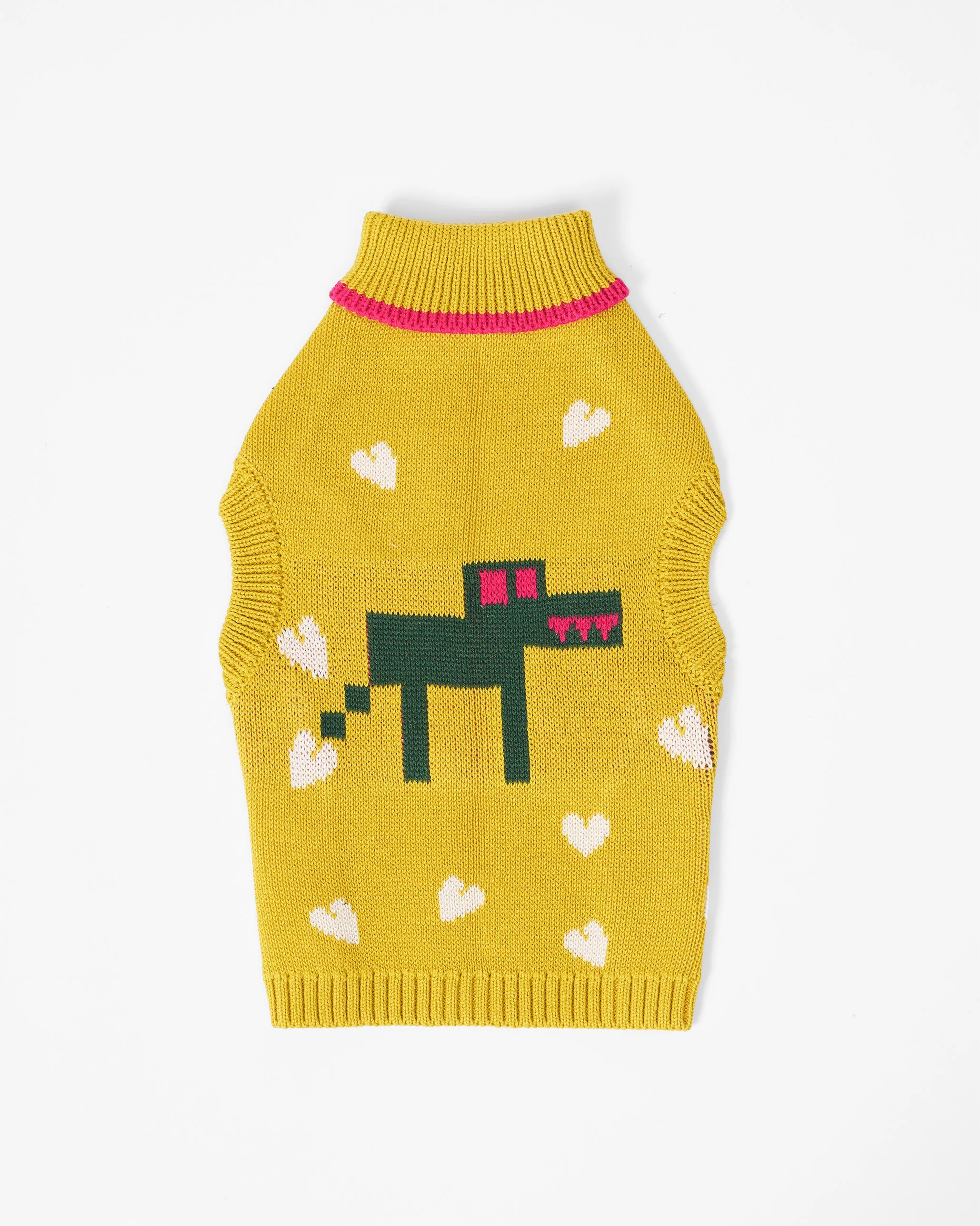Jurassic Bark Dog Sweater - Chartreuse - Image 2