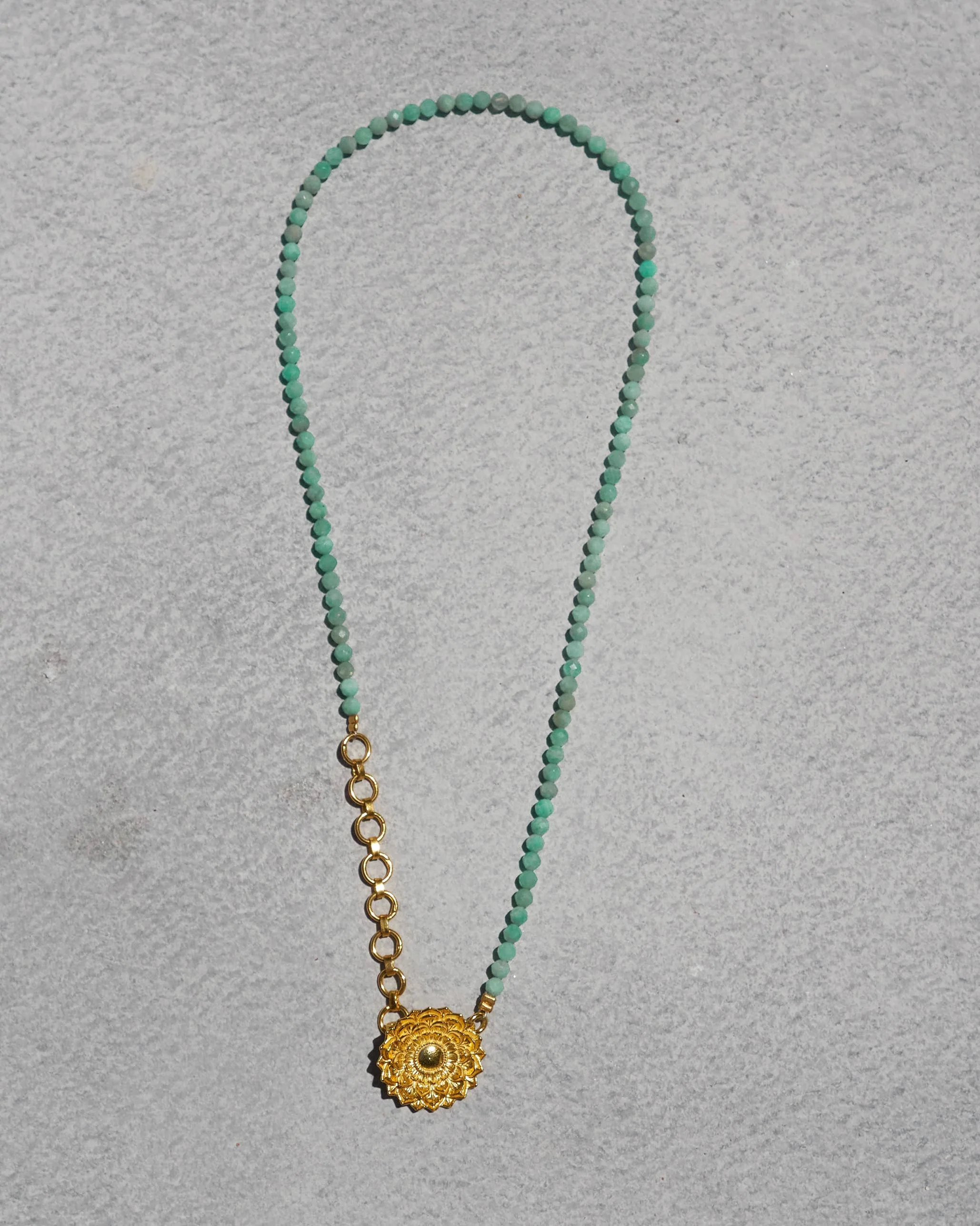 Kadambari Necklace - Aqua & Gold - Image 2