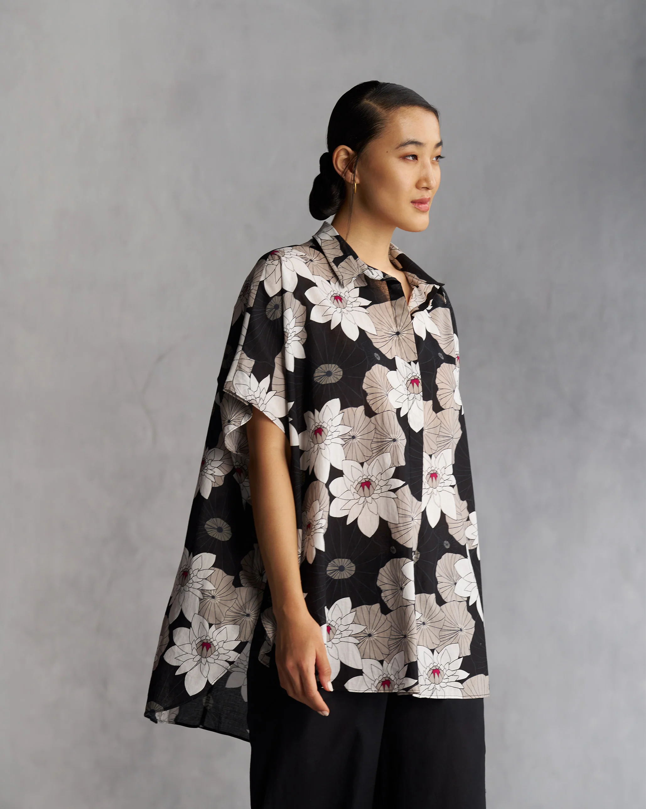 Kaftan Shirt - Black & Grey - Image 3