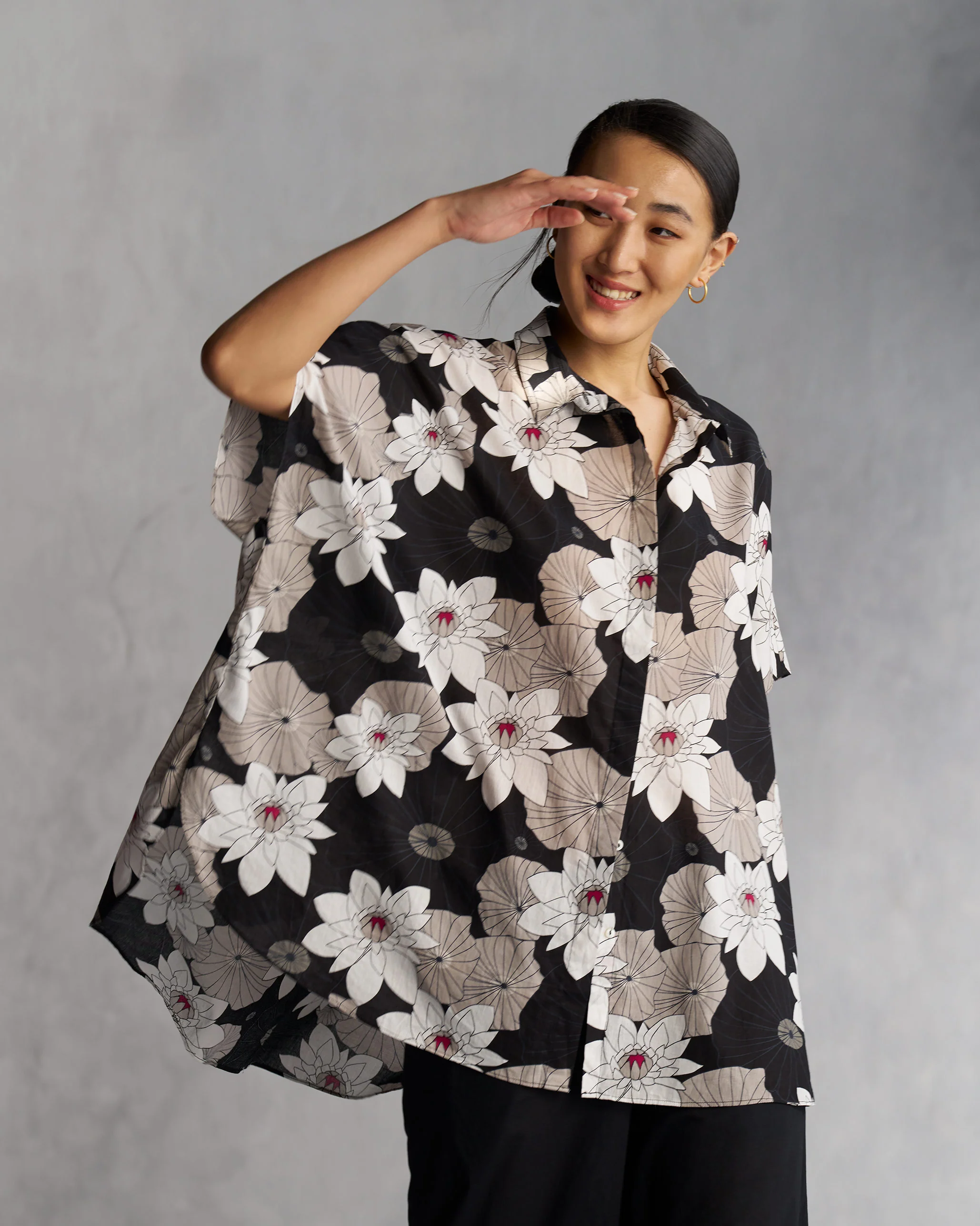 Kaftan Shirt - Black & Grey - Image 5