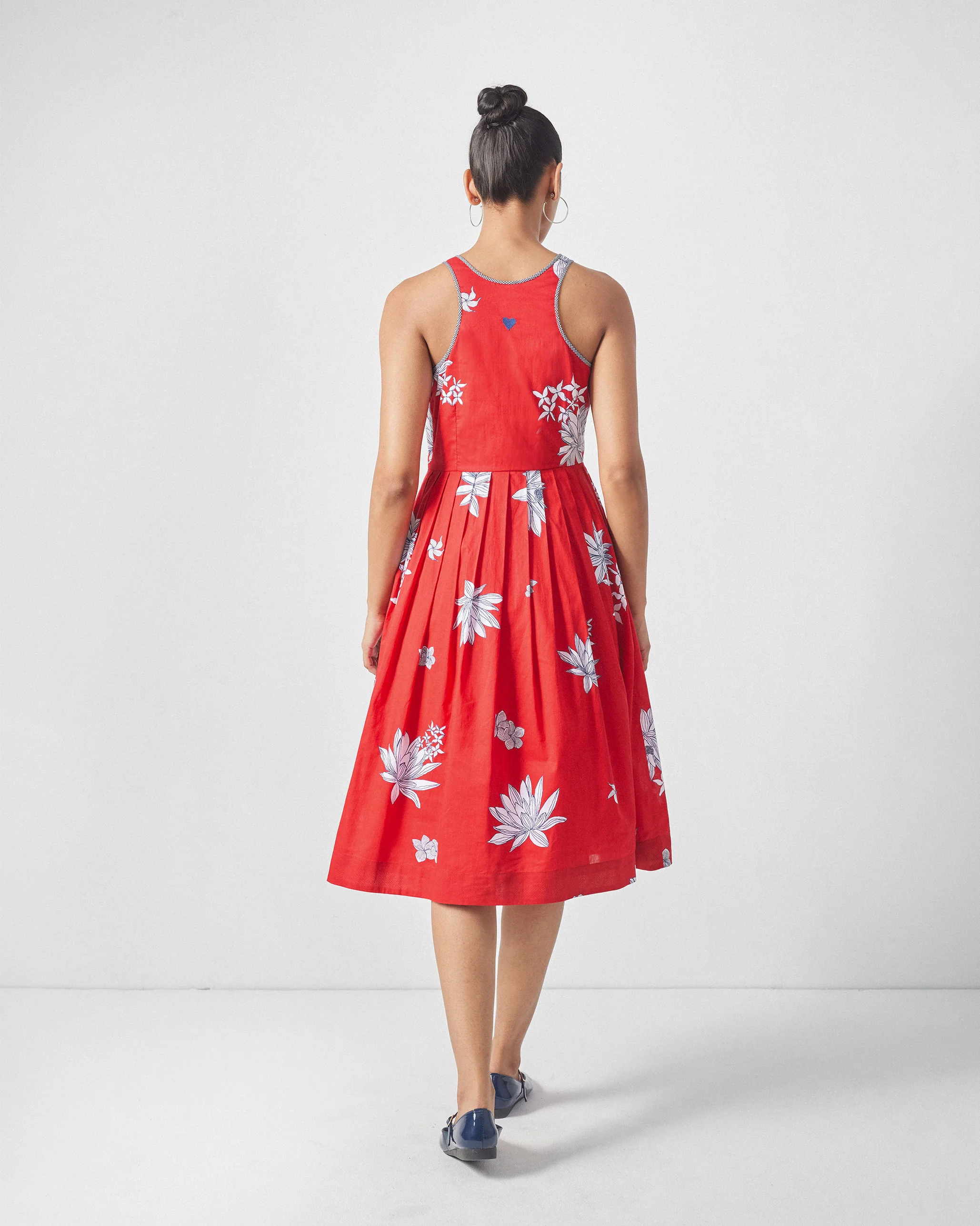Kaito Dress - Red & White Print - Image 5