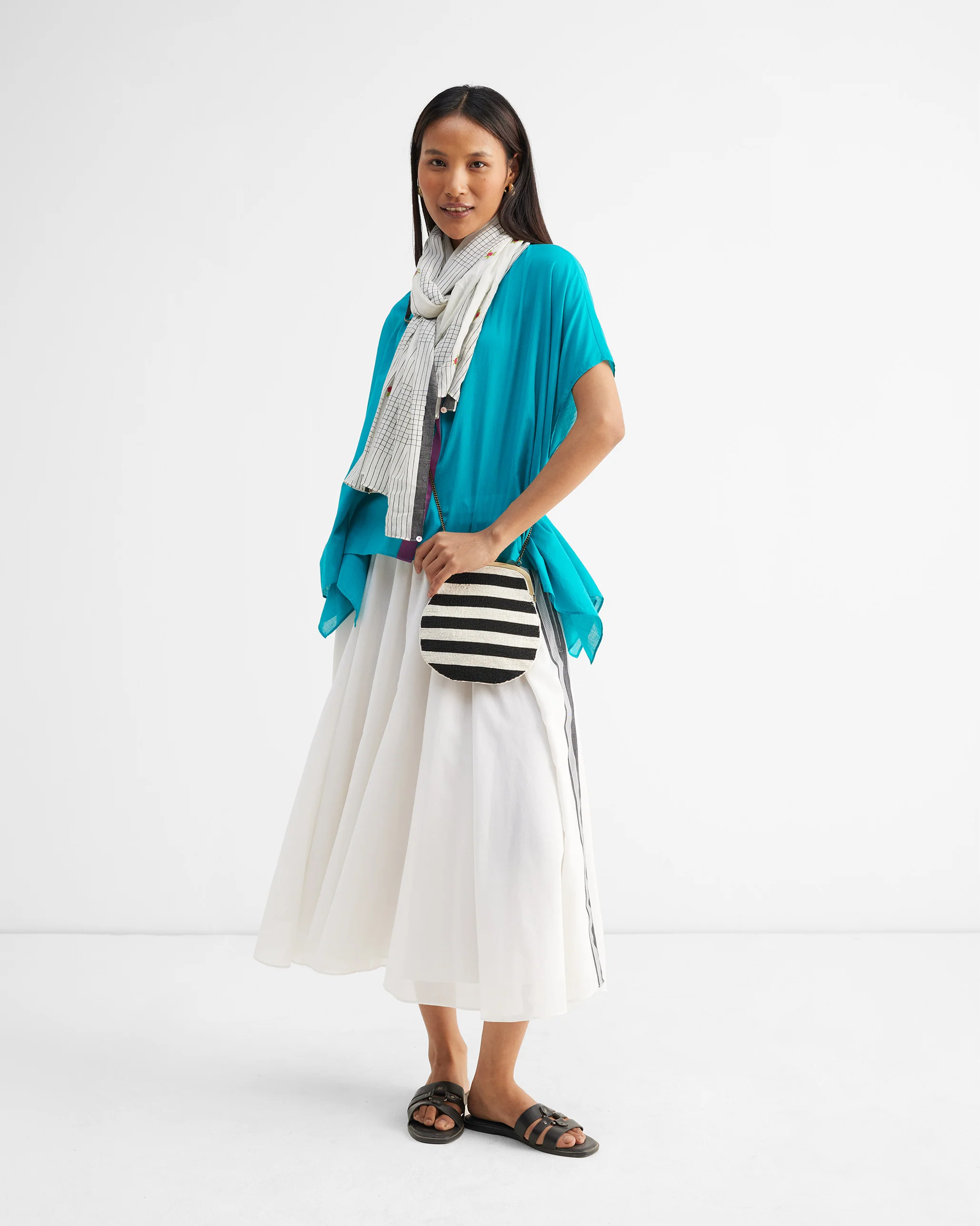 Kandy Scarf - Black & White - Image 4