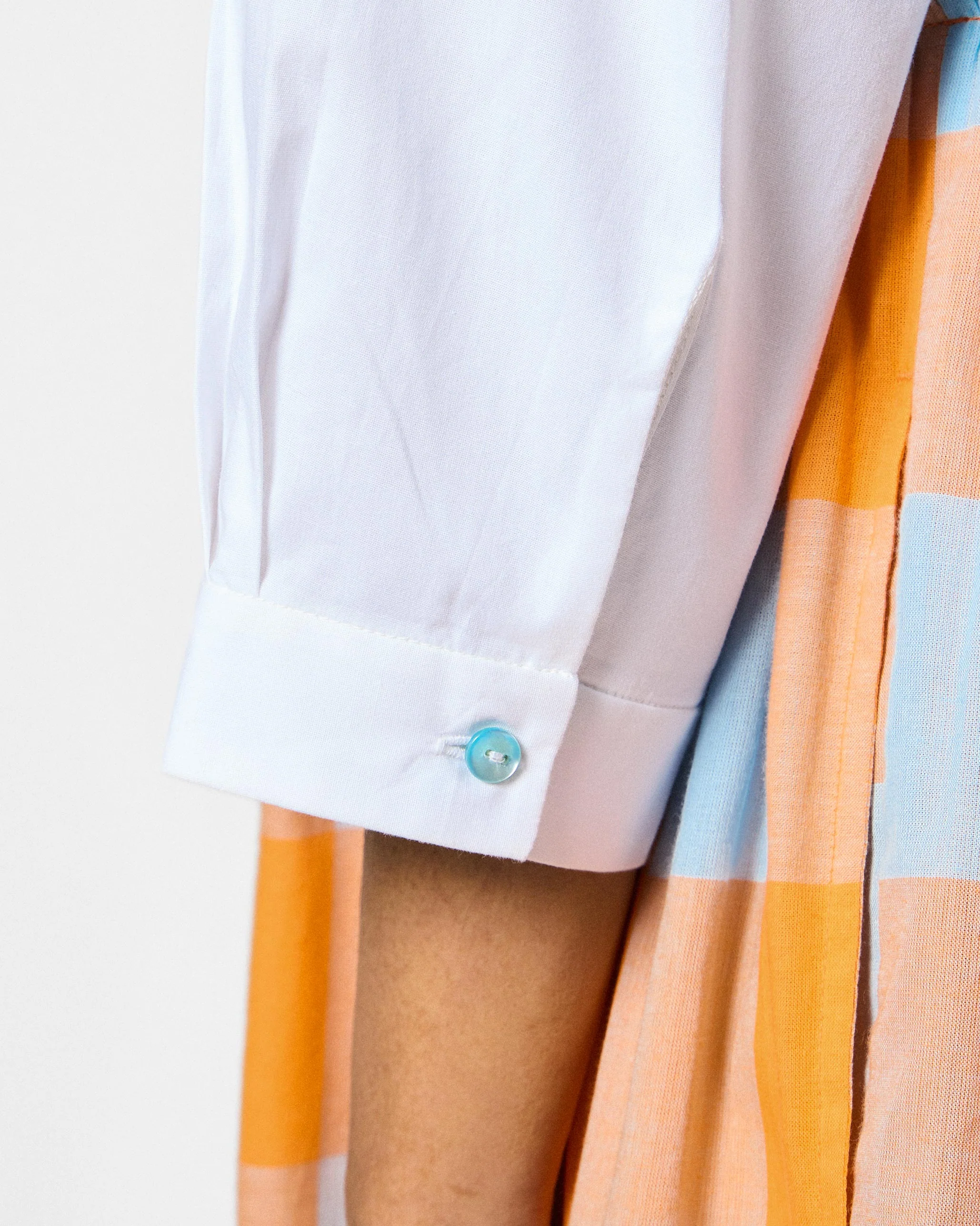 Kavi Dress - White & Orange Checks - Image 5