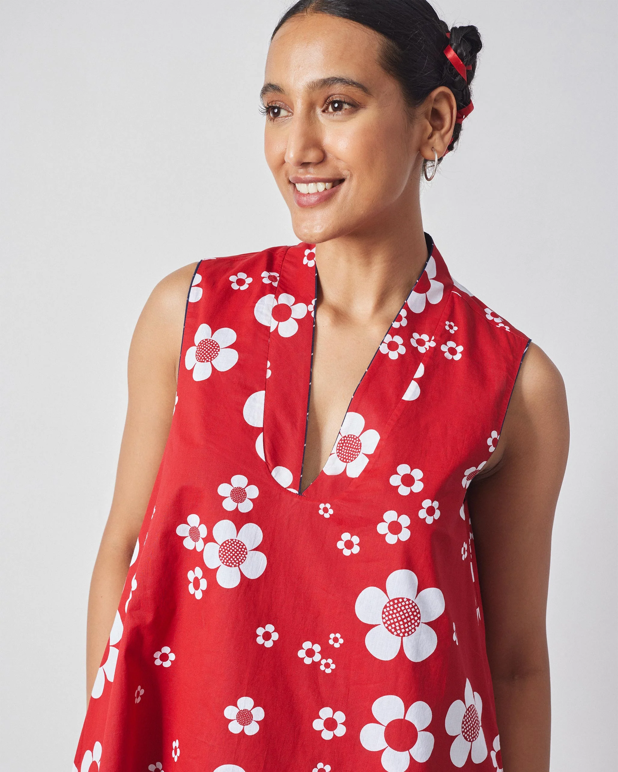 Kawaii Reversible Dress - Navy & Red - Image 10