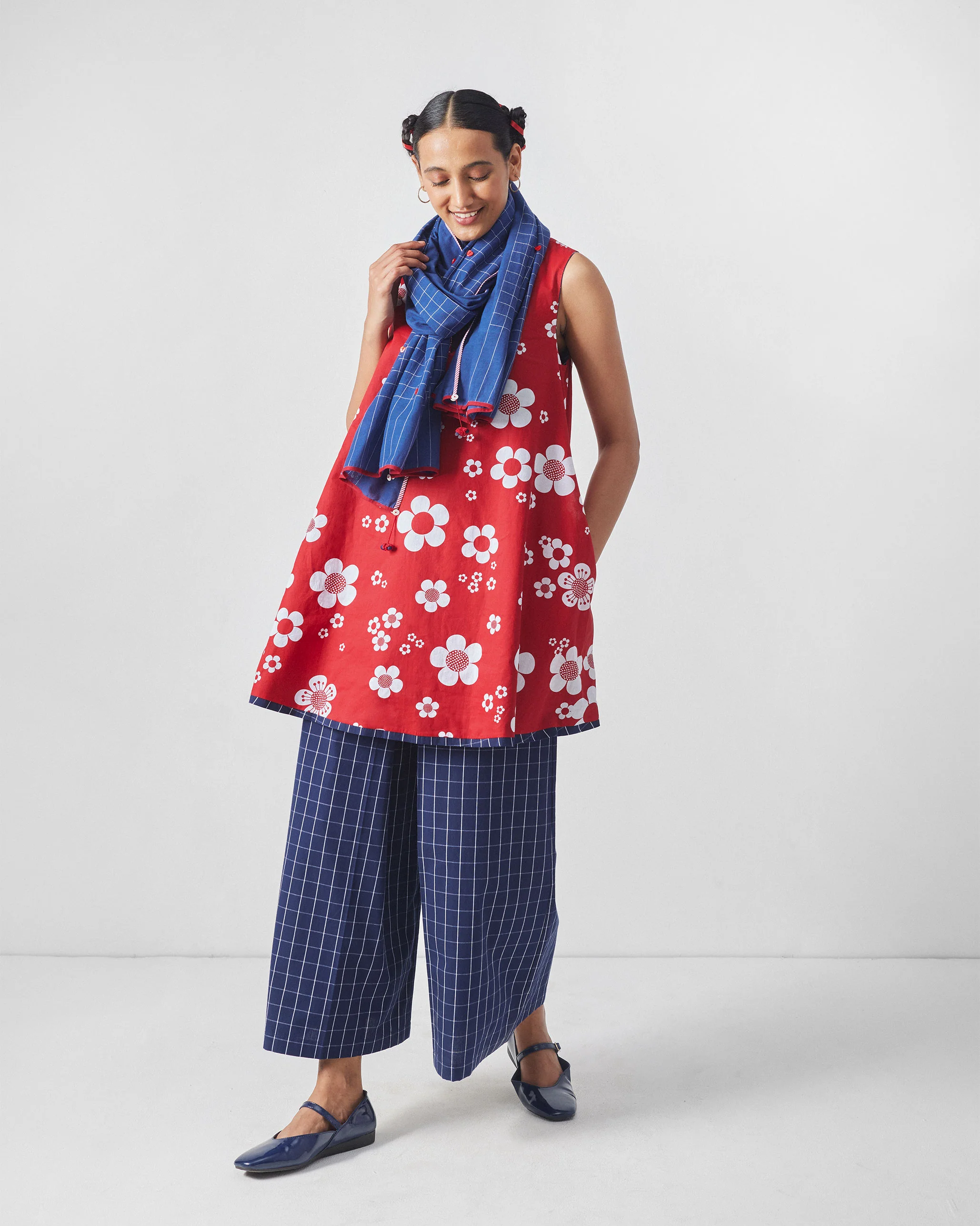 Kawaii Reversible Dress - Navy & Red - Image 14