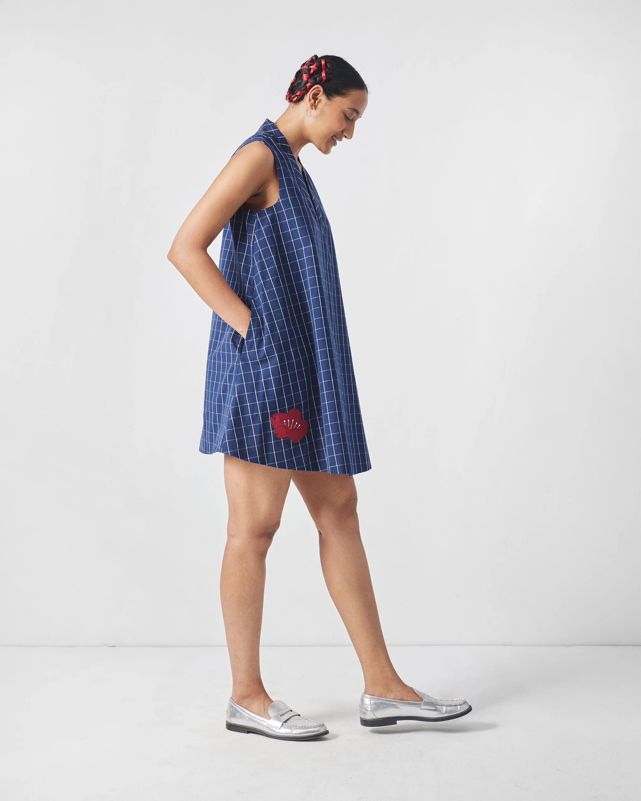 Kawaii Reversible Dress - Navy & Red - Image 3