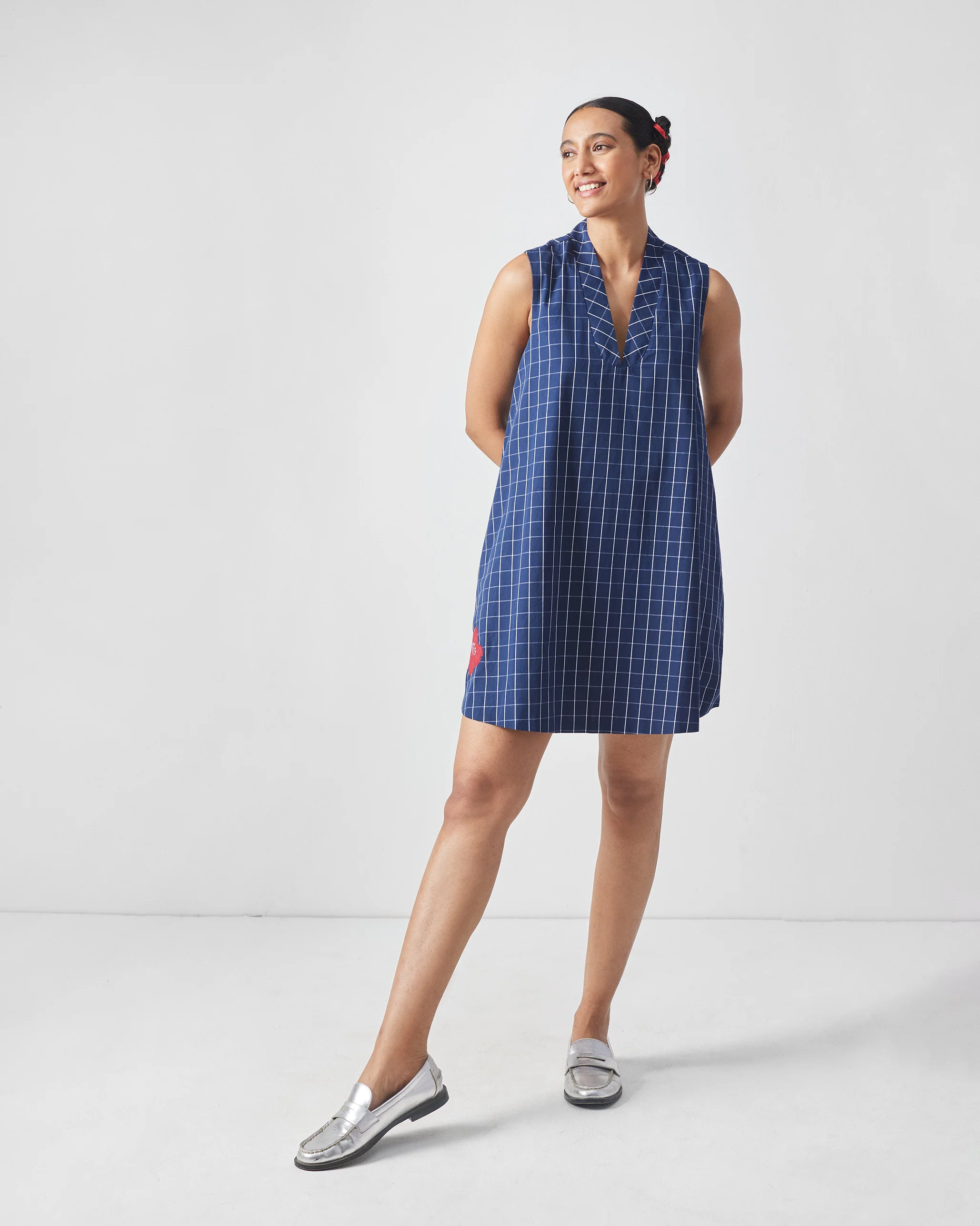 Kawaii Reversible Dress - Navy & Red - Image 4