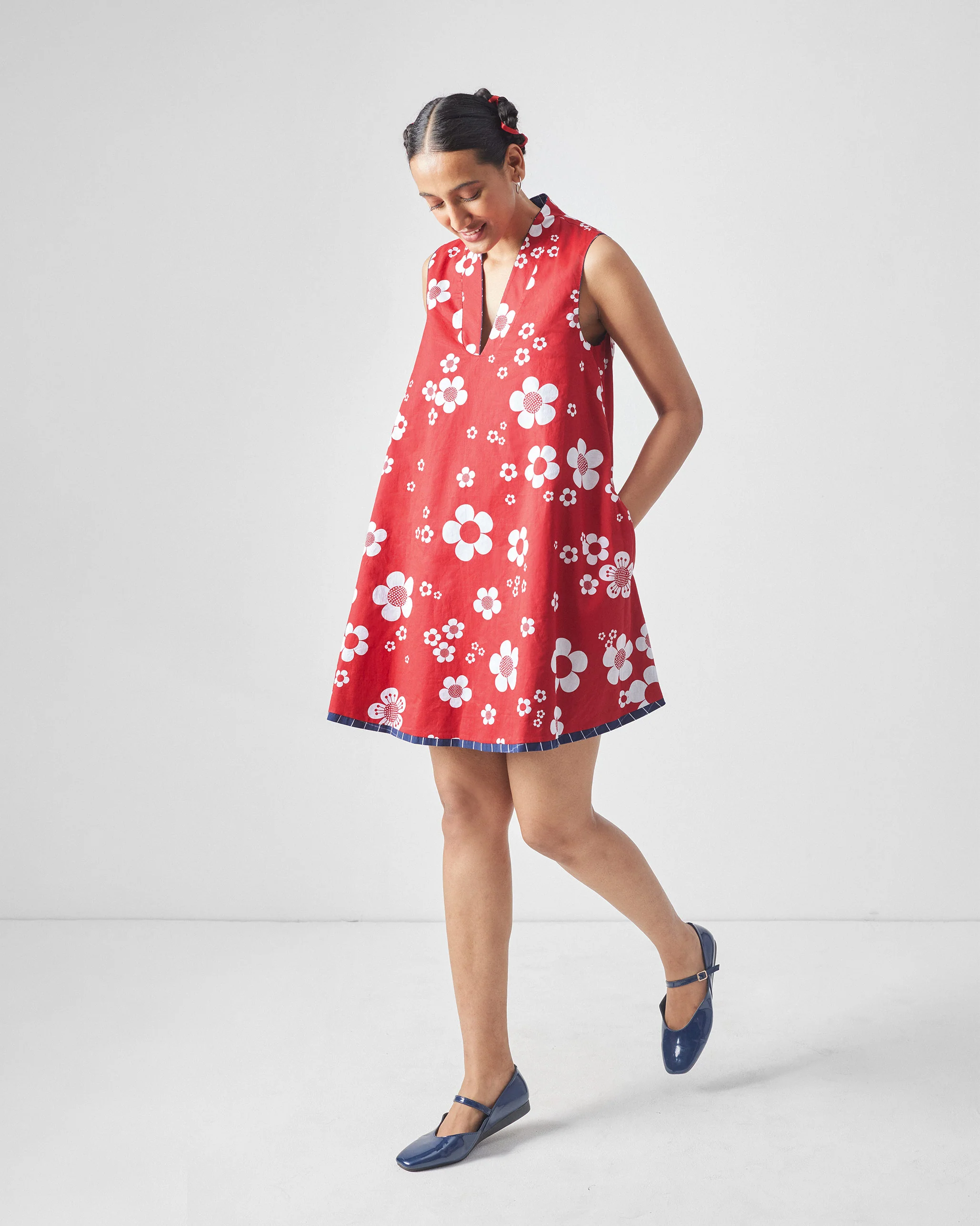 Kawaii Reversible Dress - Navy & Red - Image 7
