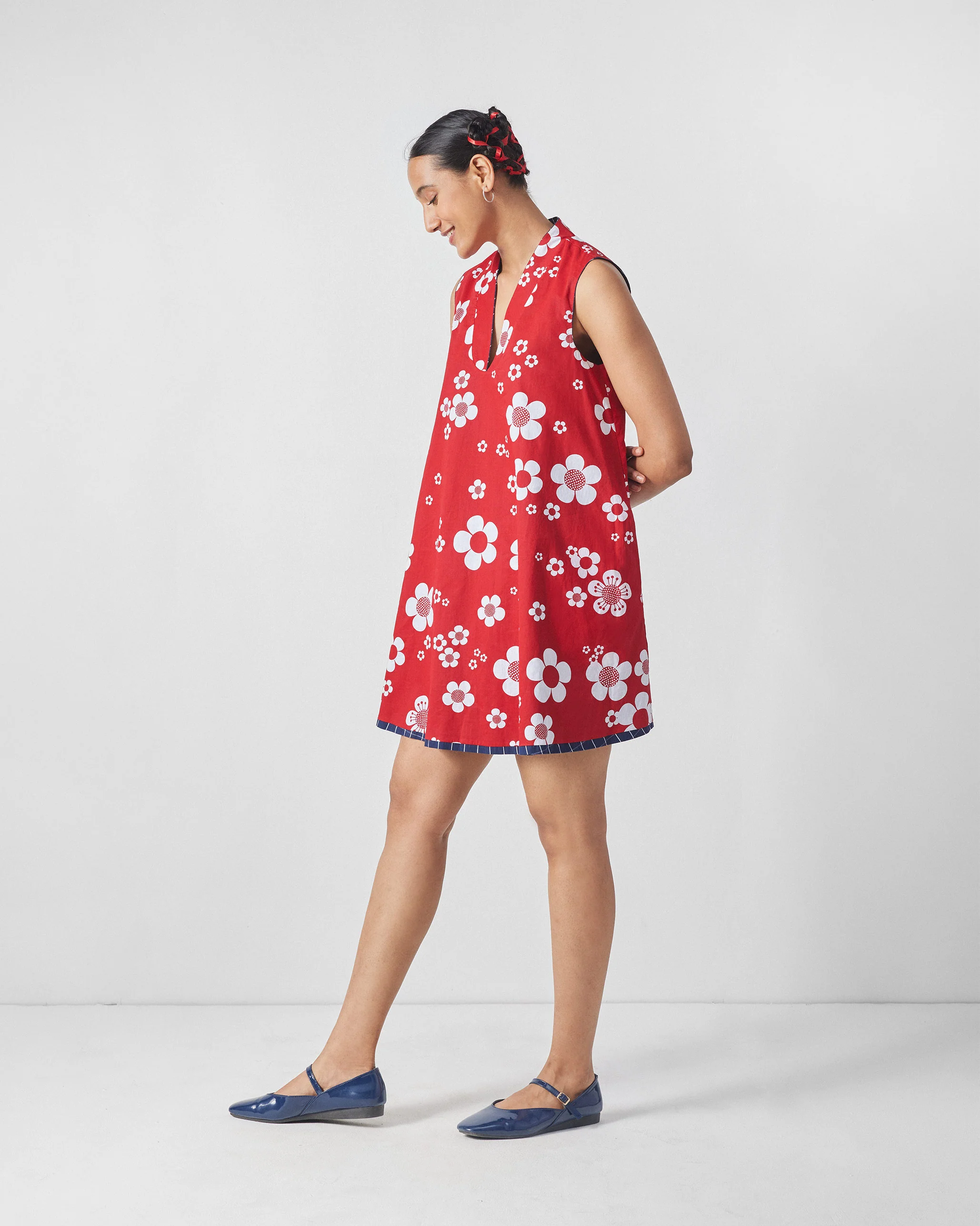 Kawaii Reversible Dress - Navy & Red - Image 8