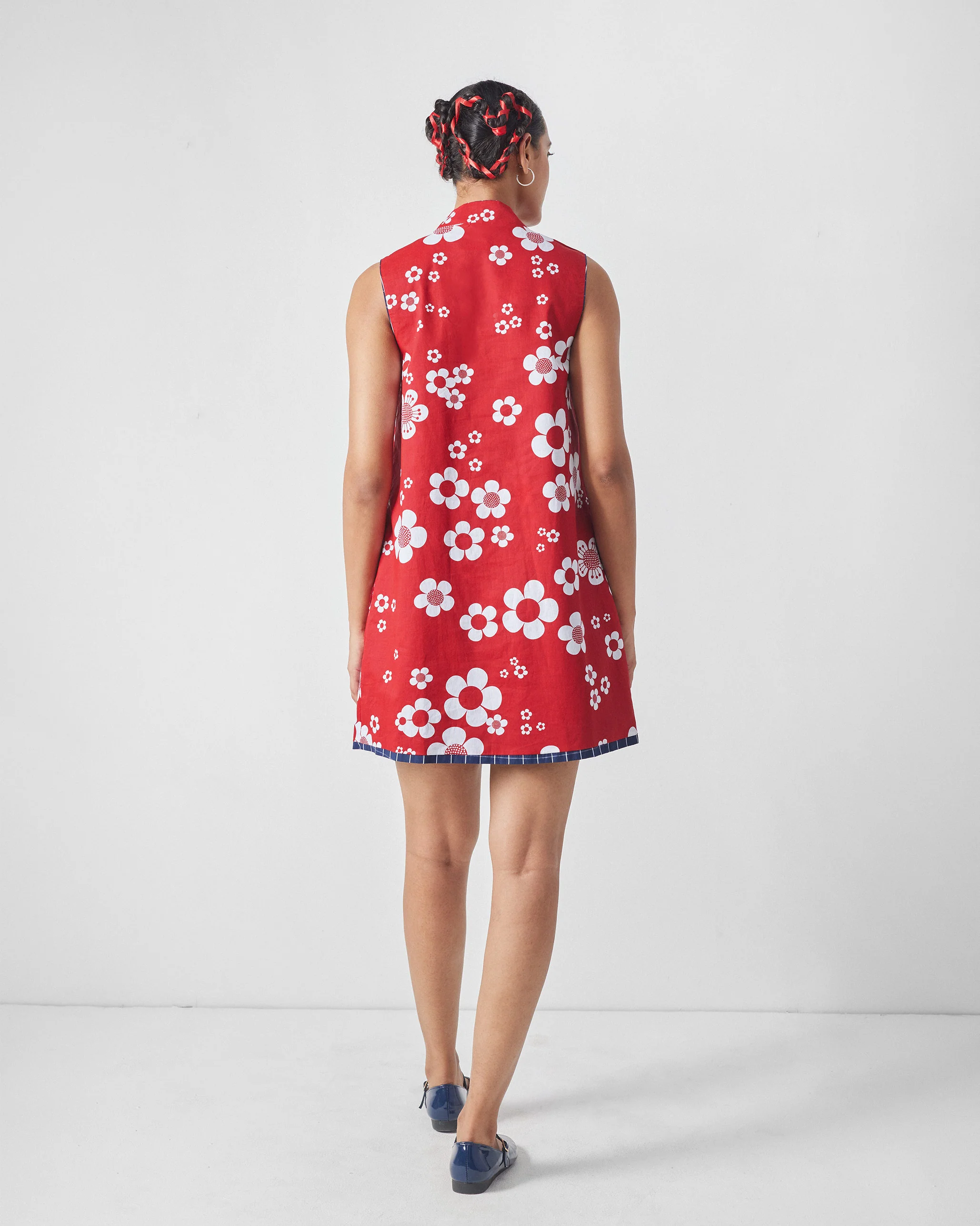 Kawaii Reversible Dress - Navy & Red - Image 9