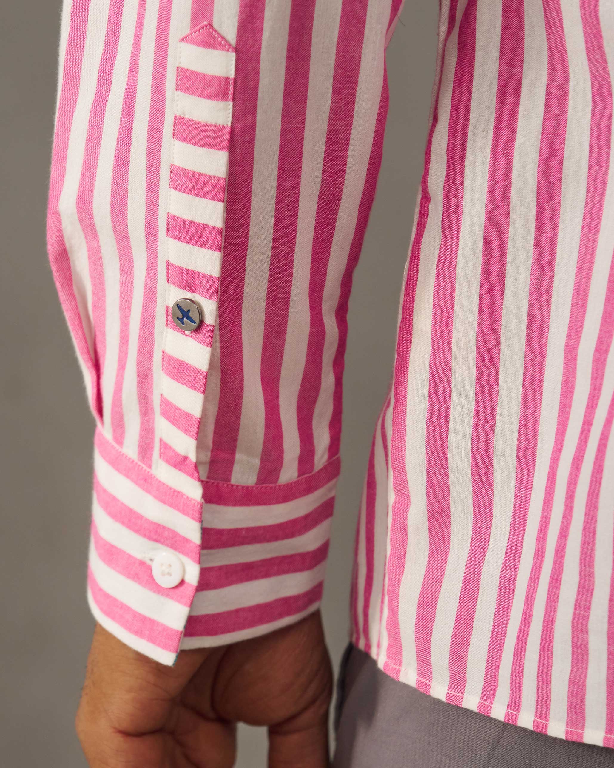 Kent Shirt - Pink & White Stripes - Image 2