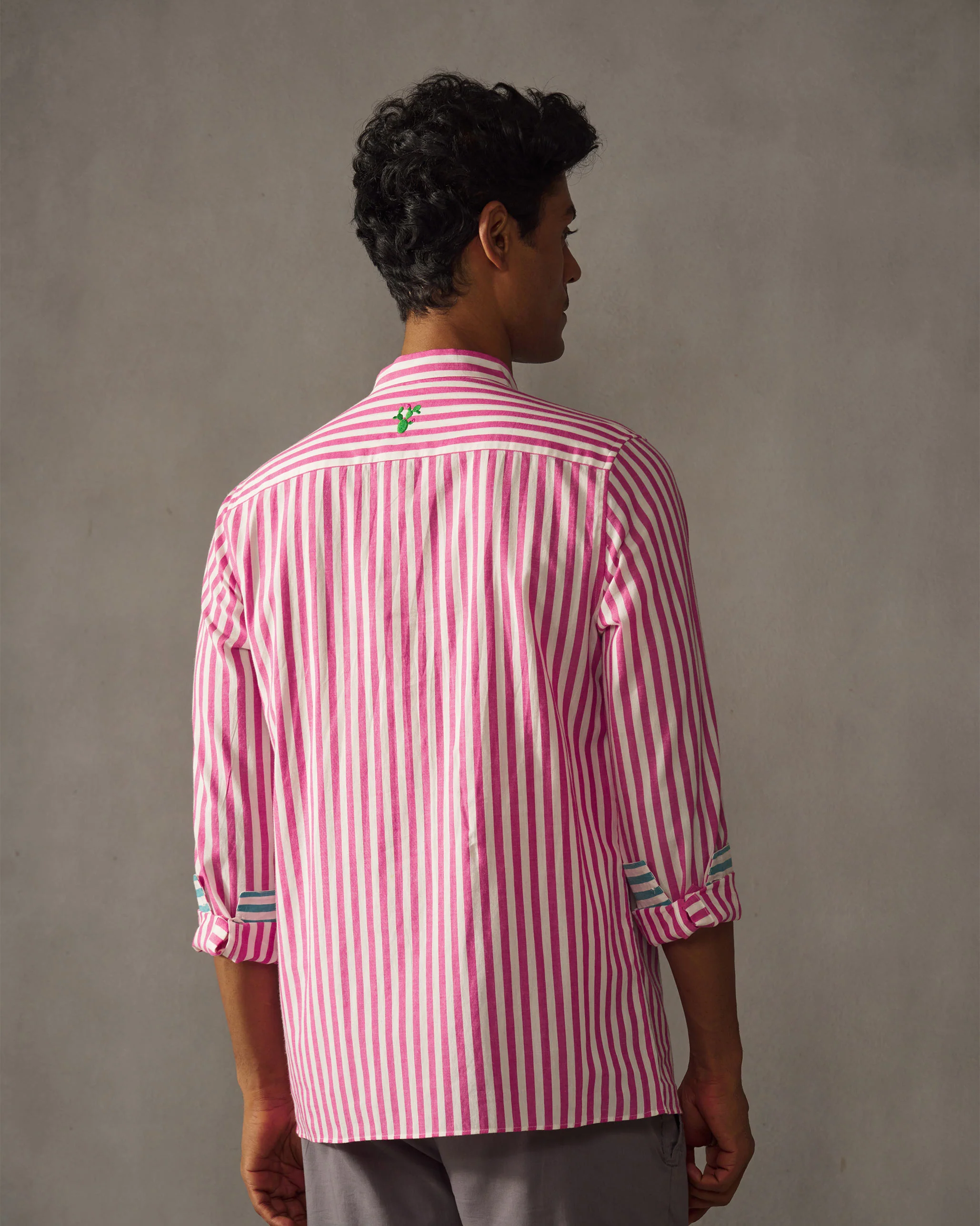 Kent Shirt - Pink & White Stripes - Image 5