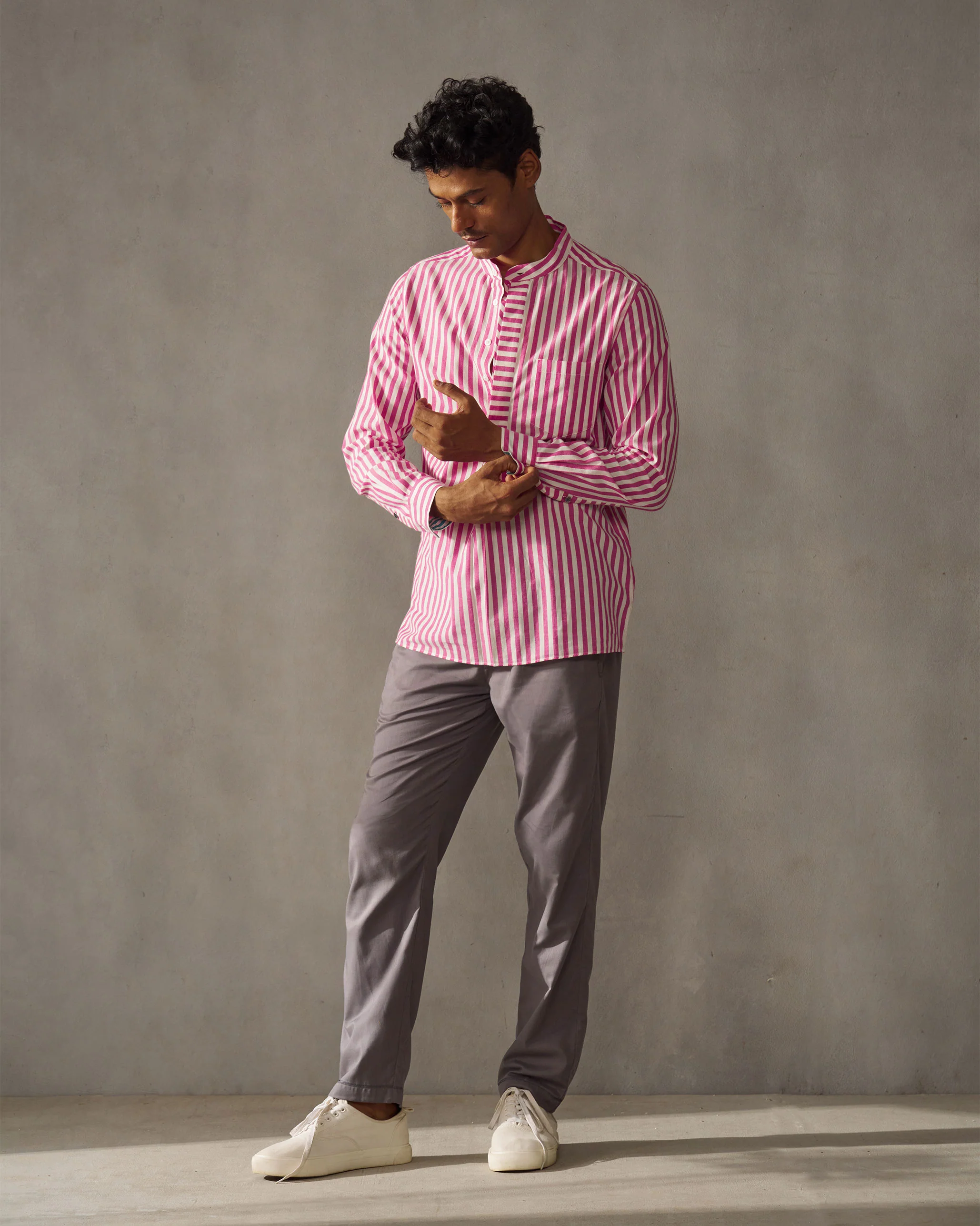 Kent Shirt - Pink & White Stripes - Image 7