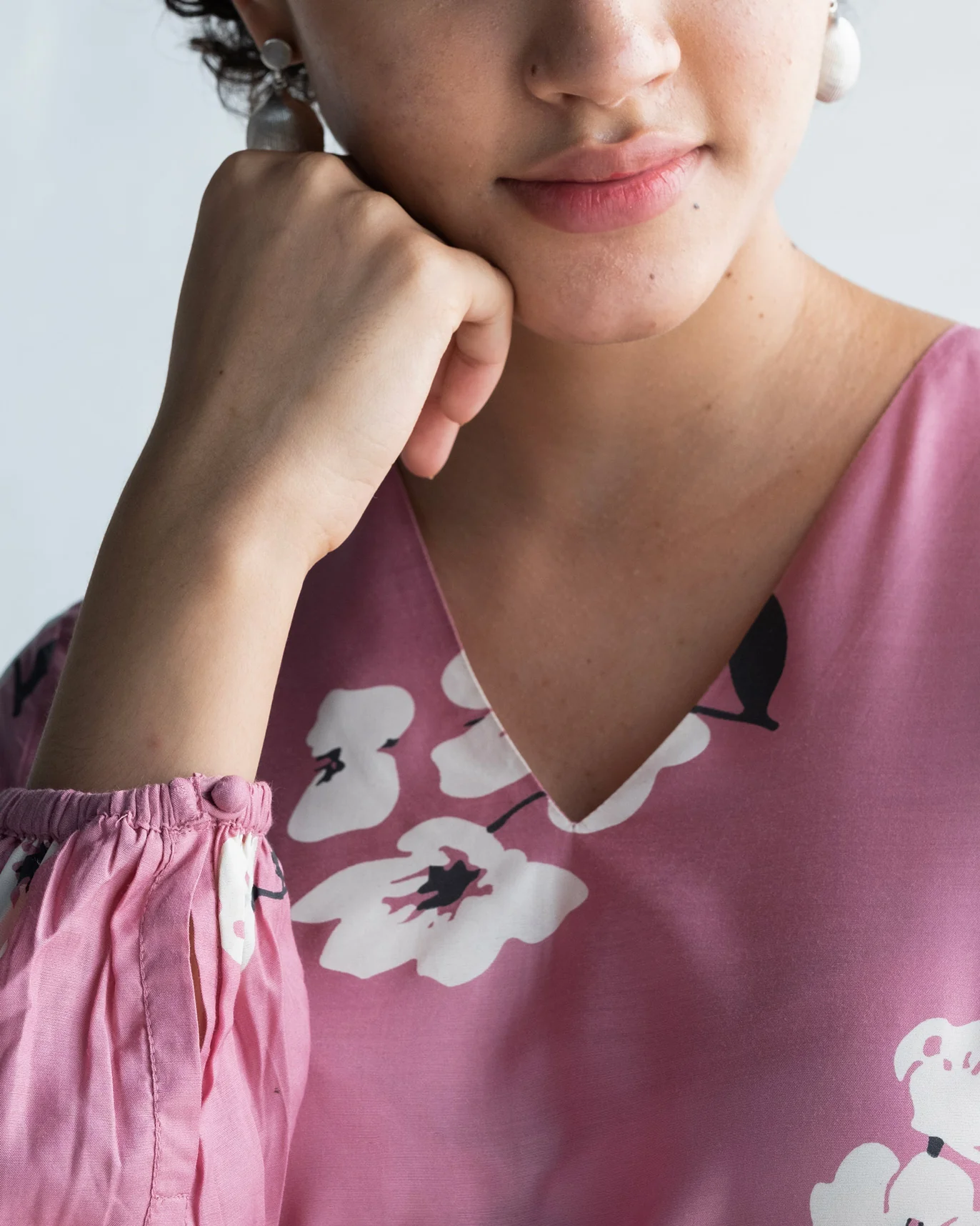 Kep Puff Sleeve Top - Pink - Image 2