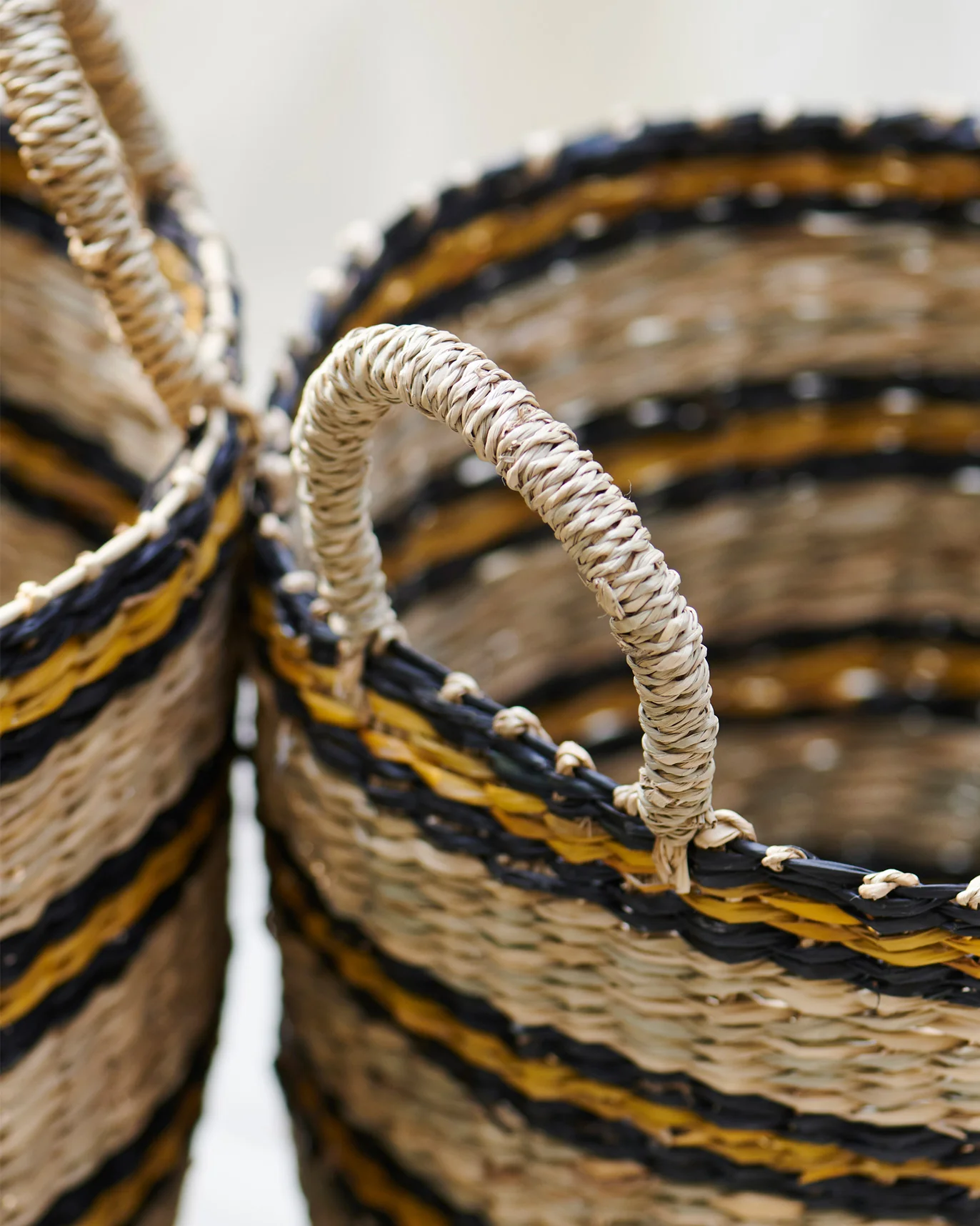 Khasi Blue Striped Basket (Set of 2) - Image 3