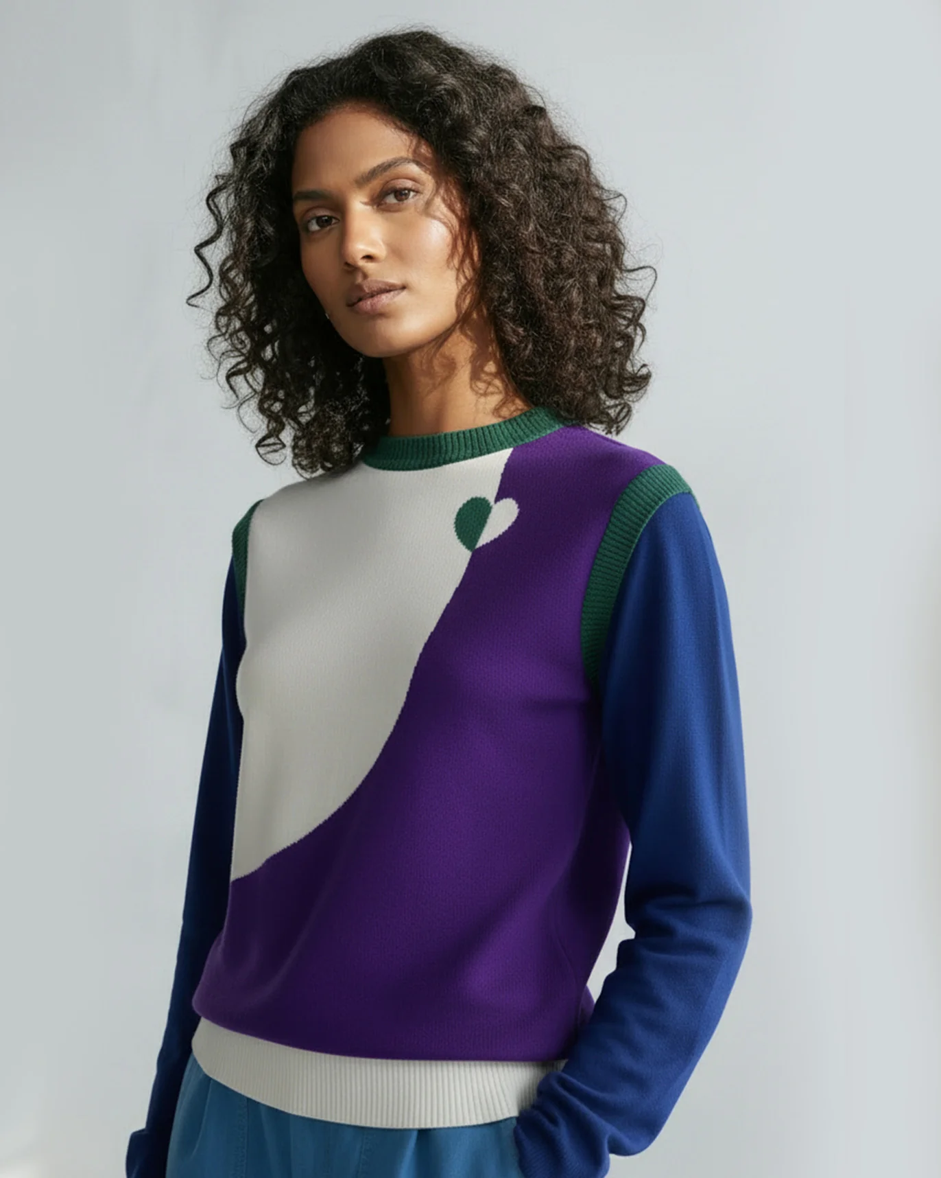 Kiaan Sweater - Purple & Ivory - Image 2