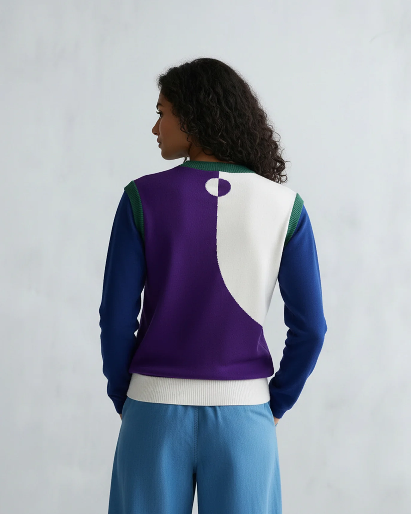 Kiaan Sweater - Purple & Ivory - Image 3