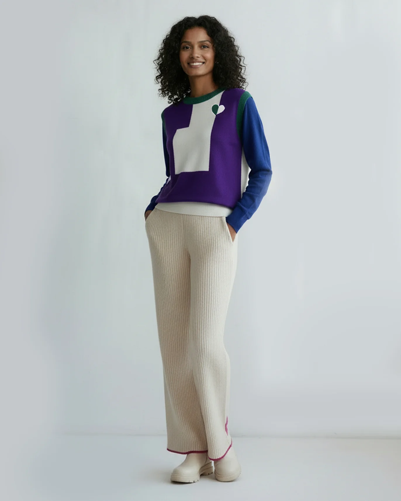 Kiaan Sweater - Purple & Ivory - Image 4