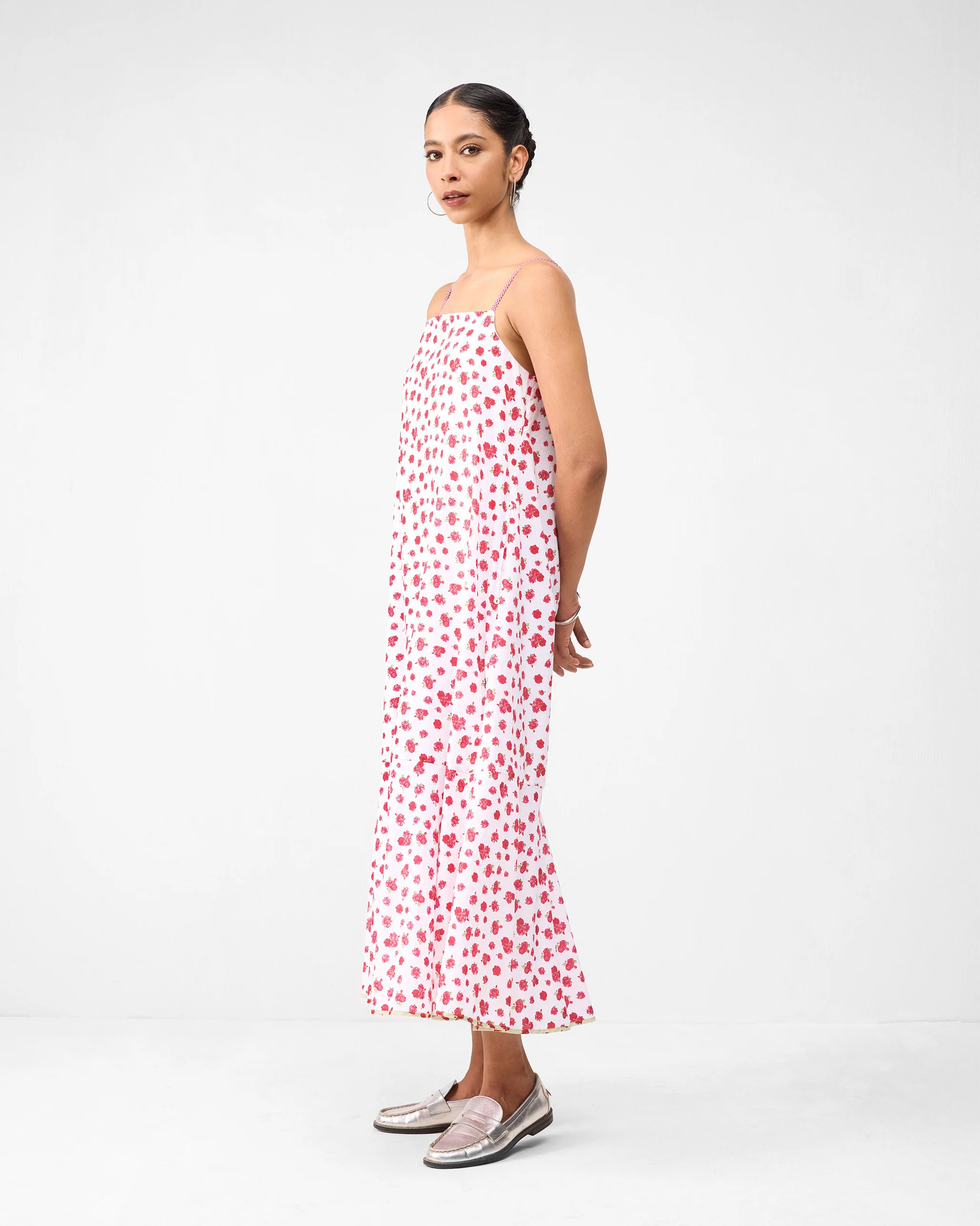 Kimsuka Dress - White & Watermelon Print - Image 2